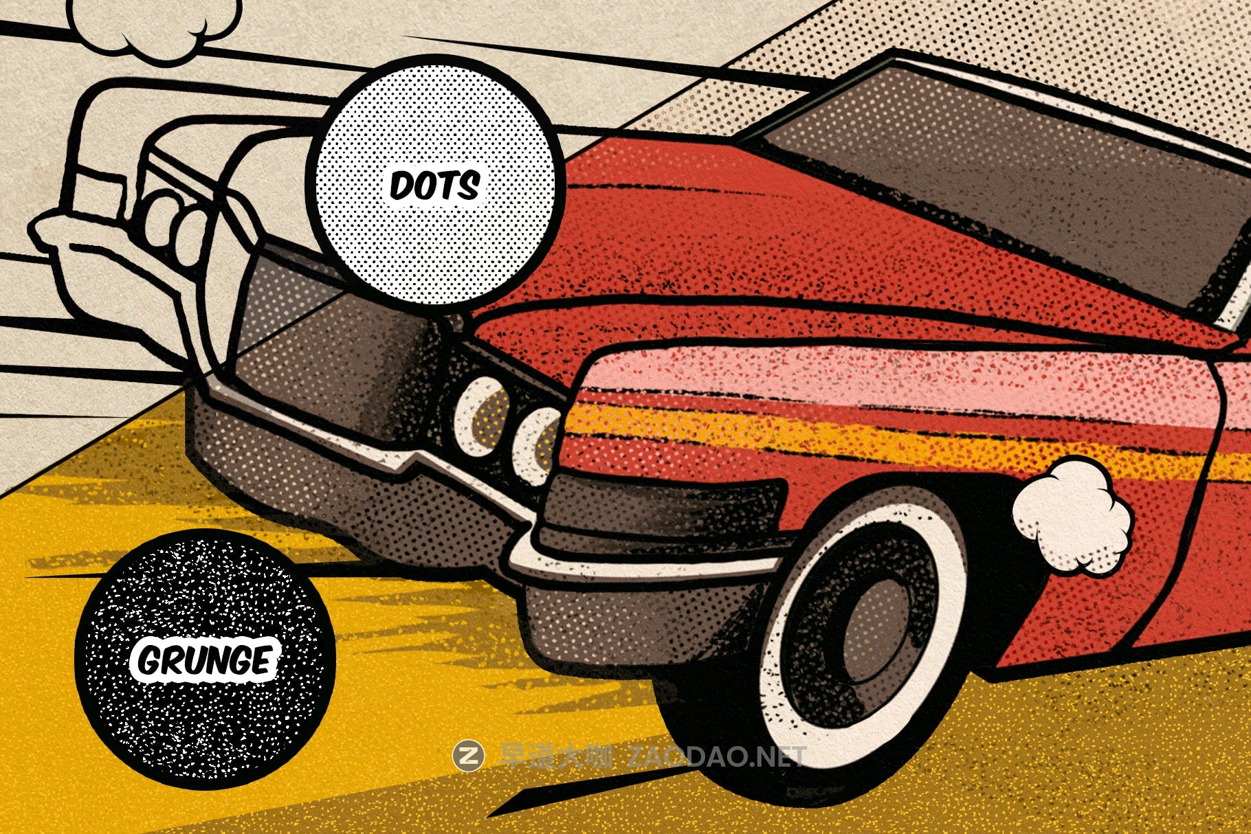 12种复古老式半调颗粒漫画效果绘画画笔Procreate笔刷素材 Vintage Comics: Grunge Procreate Brushes插图4 12种复古老式半调颗粒漫画效果绘画画笔Procreate笔刷素材 Vintage Comics: Grunge Procreate Brushes插图4