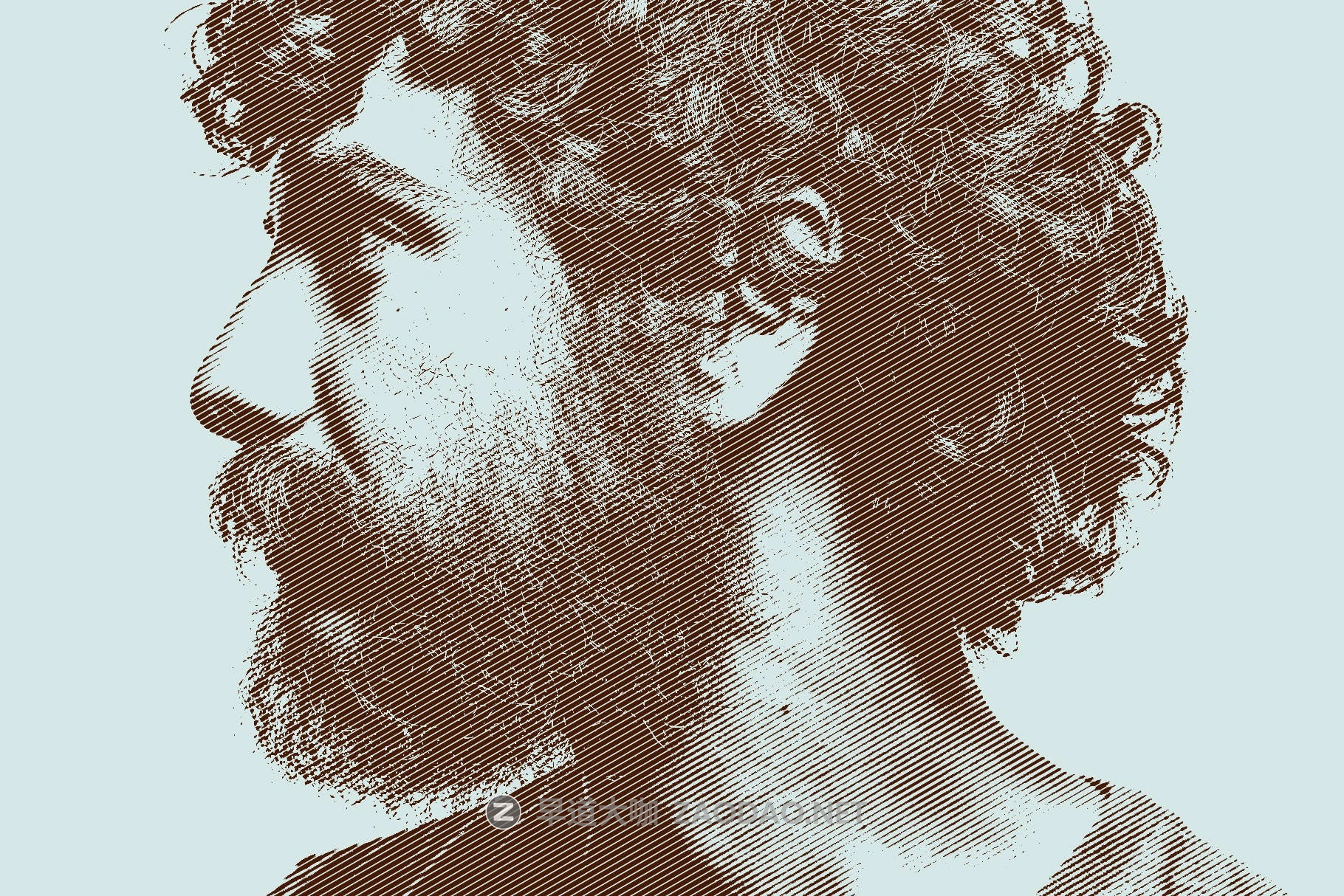 复古半调雕刻线条效果照片处理特效PS样式模板 Engraving Lines Photoshop Effect插图4 复古半调雕刻线条效果照片处理特效PS样式模板 Engraving Lines Photoshop Effect插图4