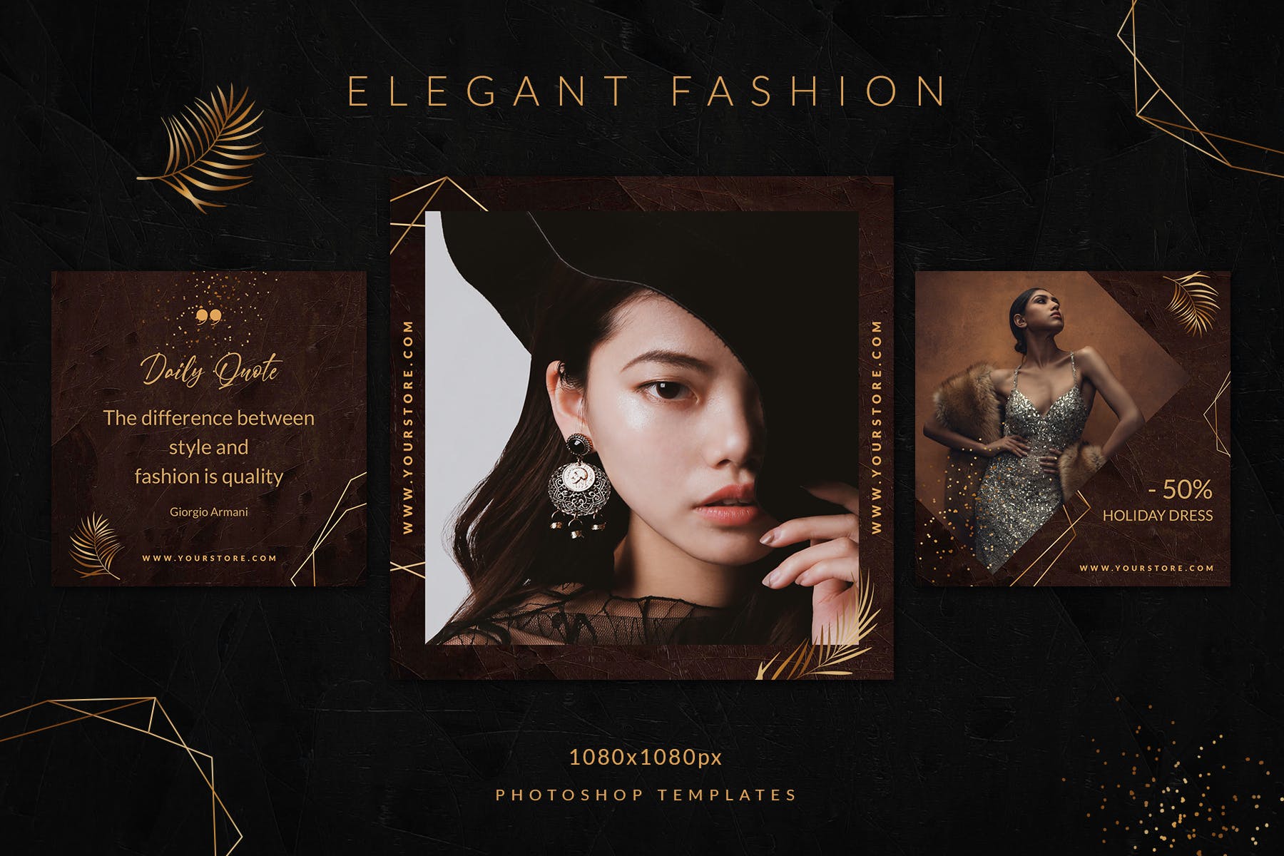 时尚优雅女性服装营销新媒体电商海报psd模板elegantfashioninstagram