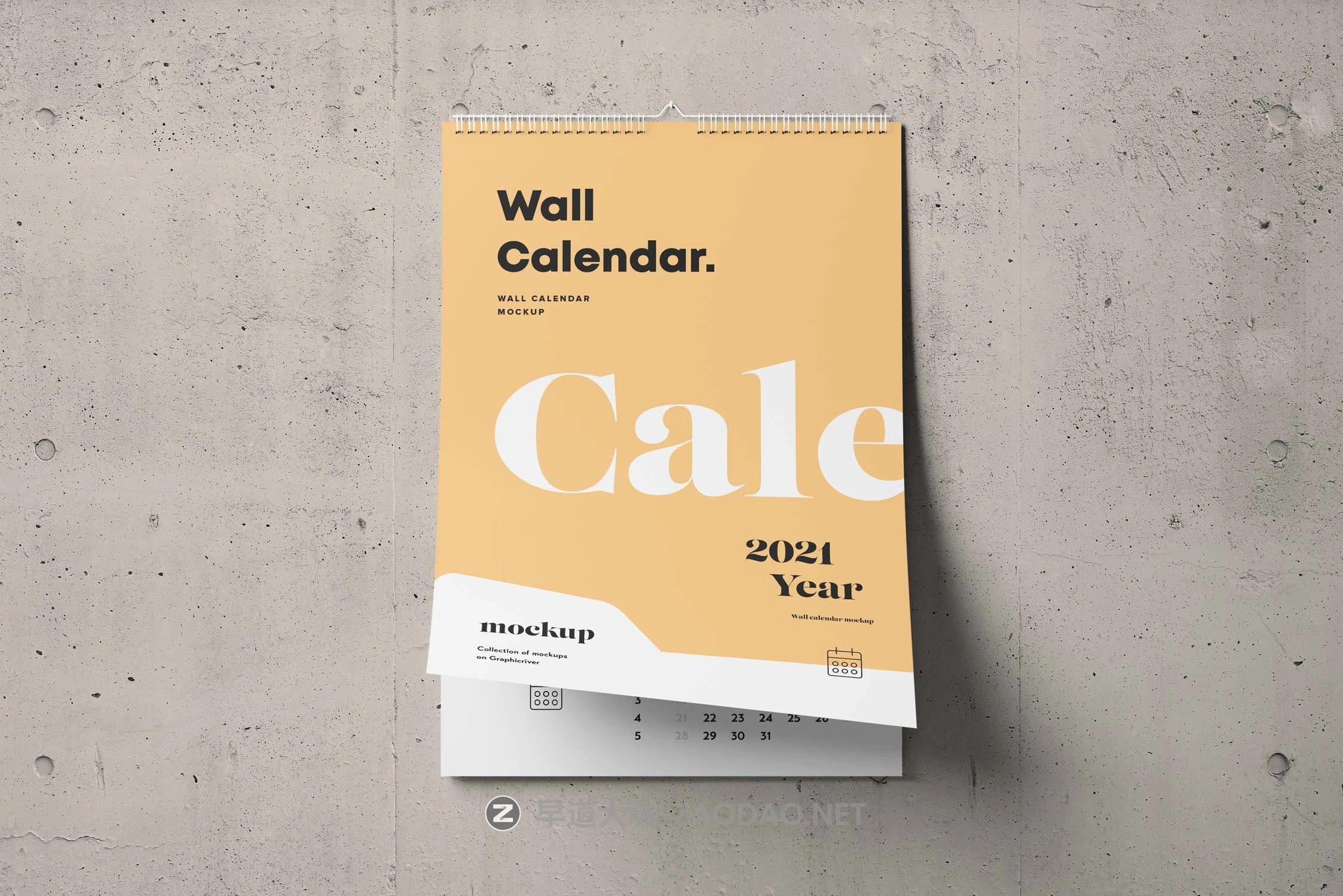 高品质2021新年台历日历挂历设计VI样机展示模型 Wall Calendar Mockup V1插图4 高品质2021新年台历日历挂历设计VI样机展示模型 Wall Calendar Mockup V1插图4