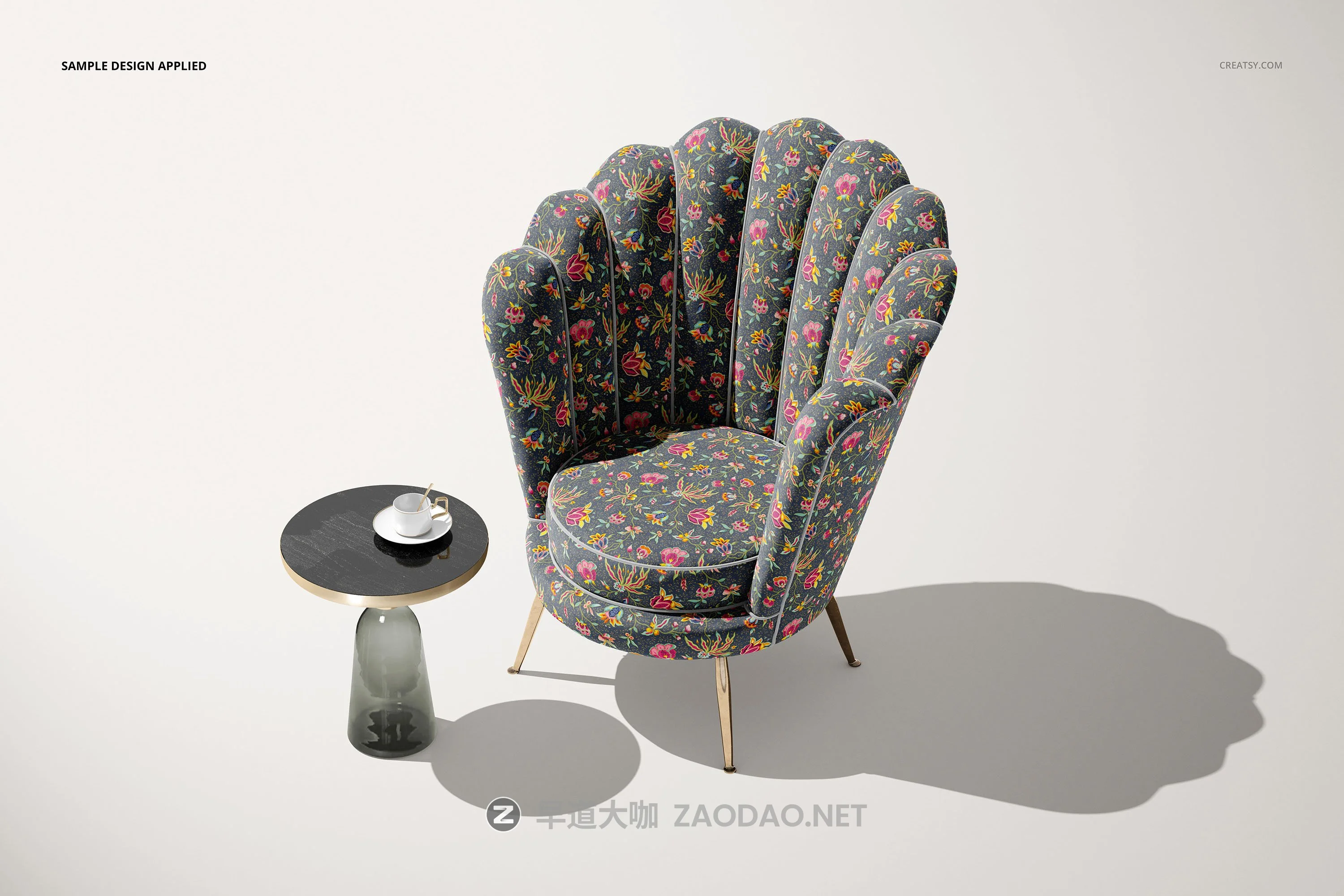 天鹅丝绒贝壳扶手椅面料印花图案设计展示样机模板合集 Velvet Shell Armchair Mockup Set插图4 天鹅丝绒贝壳扶手椅面料印花图案设计展示样机模板合集 Velvet Shell Armchair Mockup Set插图4
