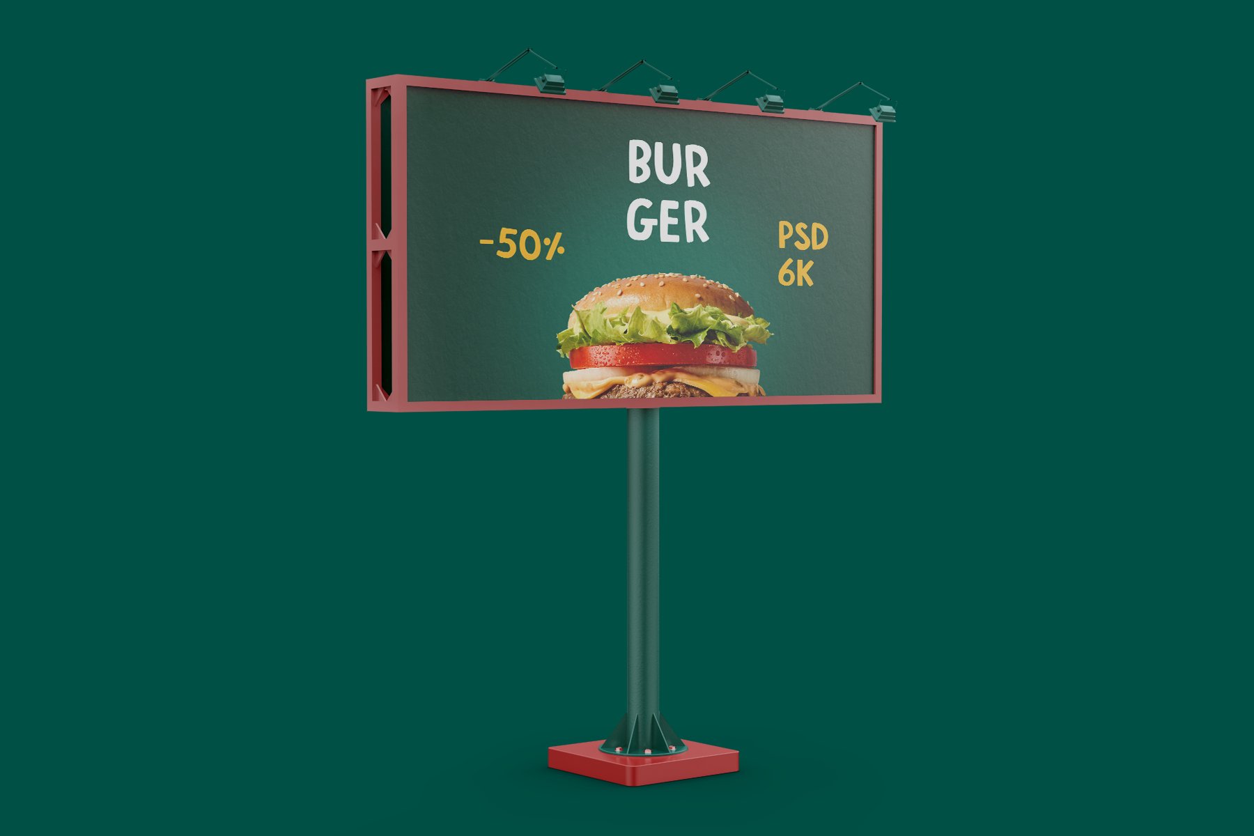 戶外大型廣告牌設計展示貼圖樣機 billboard 6×3 mockup - 早道大咖