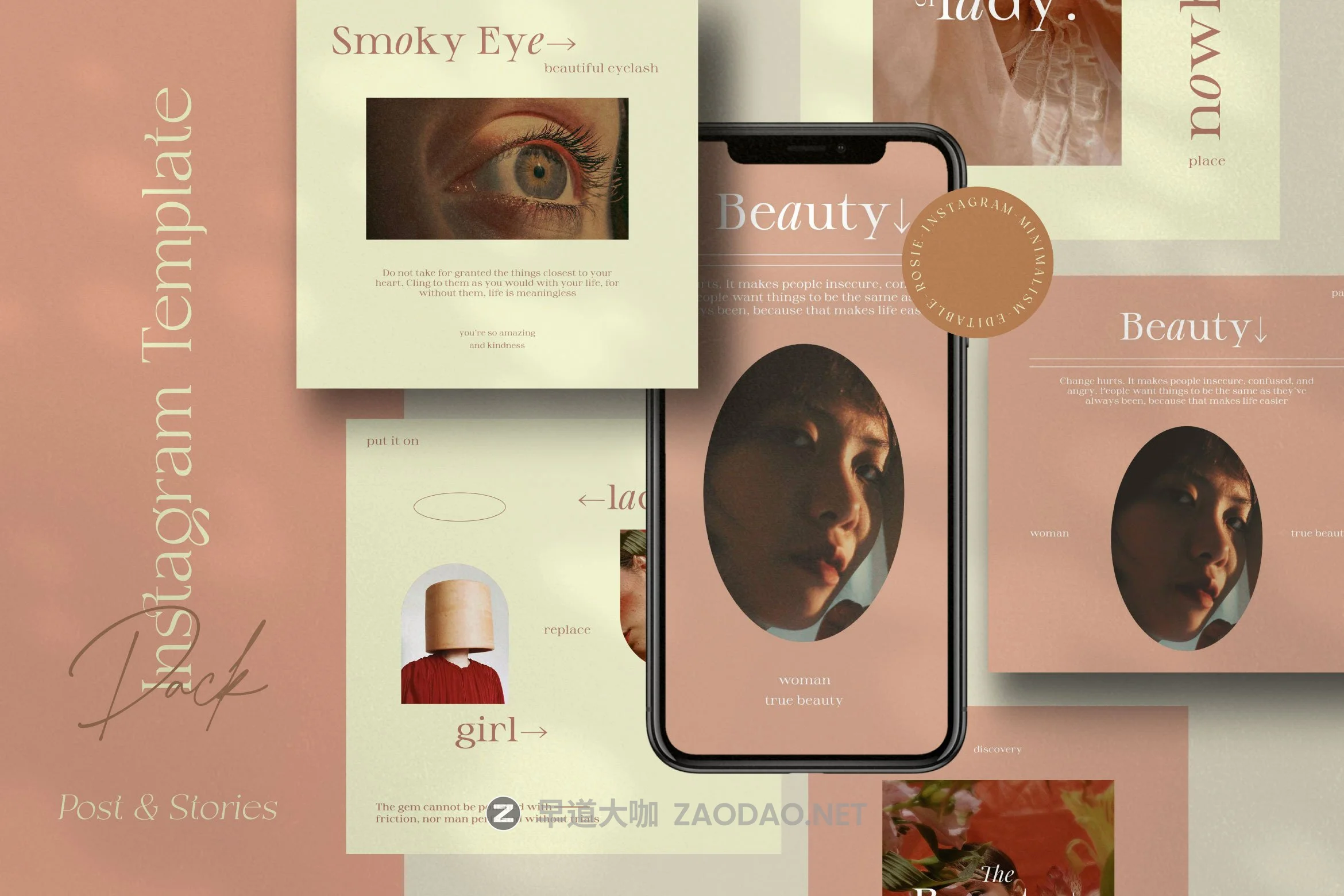 时尚女性服装摄影品牌推广新媒体海报设计PSD模板 Rosie – Canva + PS Social Media Pack插图5 时尚女性服装摄影品牌推广新媒体海报设计PSD模板 Rosie – Canva + PS Social Media Pack插图5