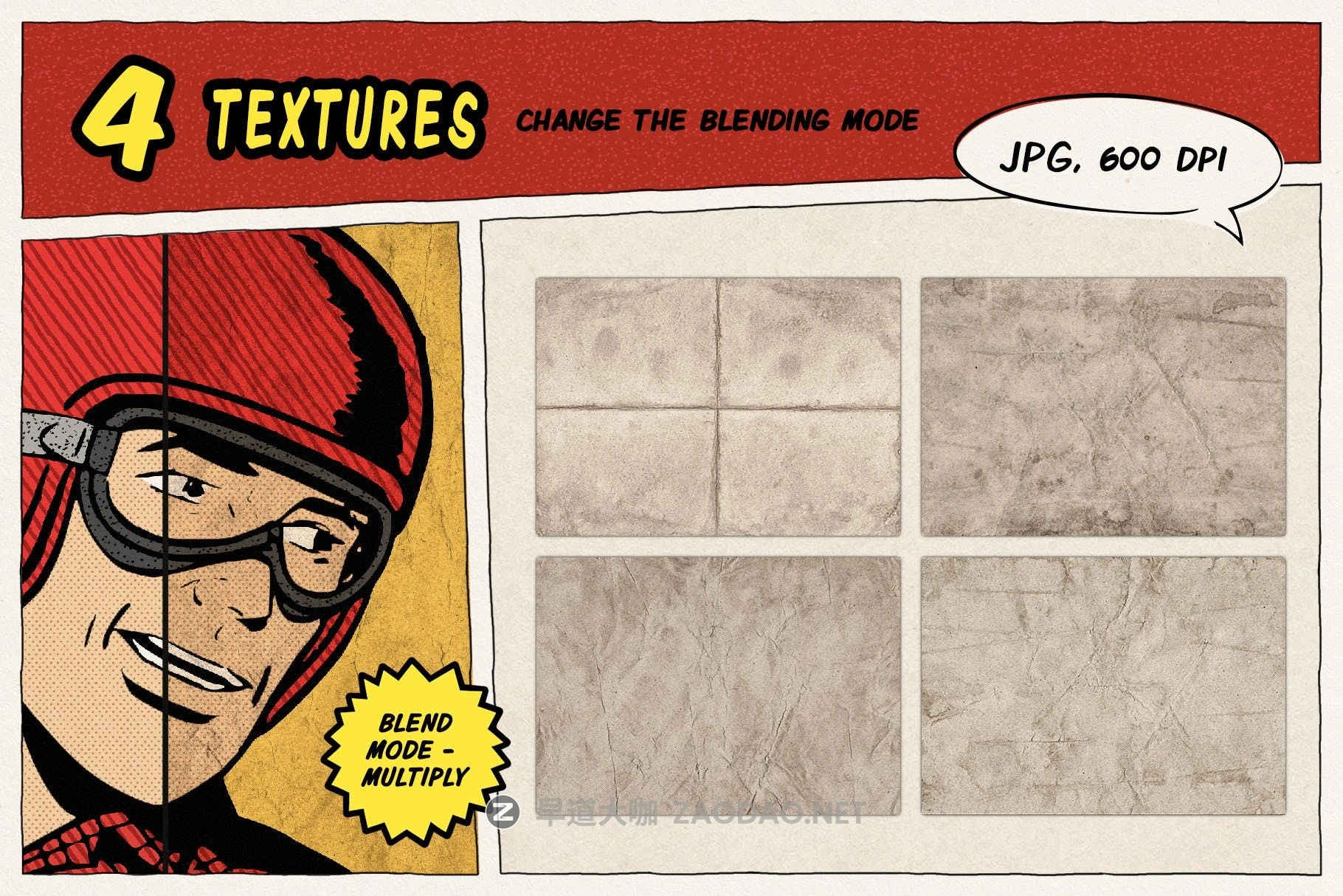 12种复古老式半调颗粒漫画效果绘画画笔Procreate笔刷素材 Vintage Comics: Grunge Procreate Brushes插图5 12种复古老式半调颗粒漫画效果绘画画笔Procreate笔刷素材 Vintage Comics: Grunge Procreate Brushes插图5