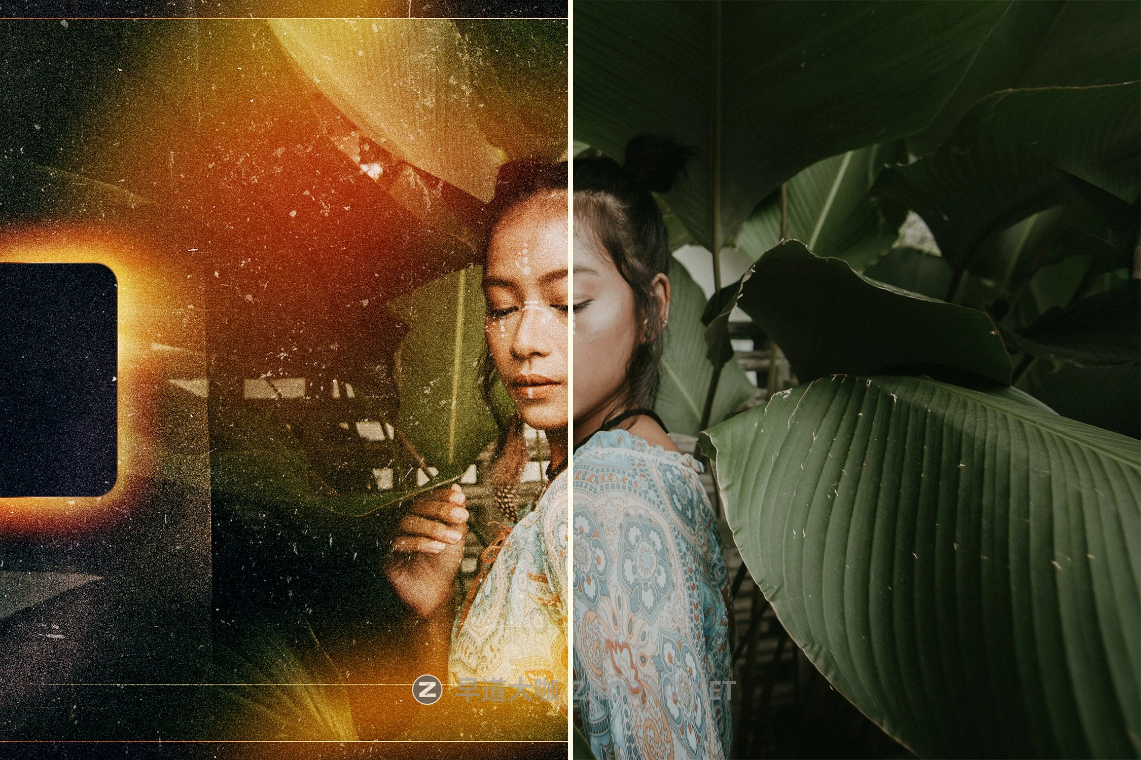 潮流复古自然光漏光杂点照片处理叠加层PS设计素材 Film Grain Light Leak Photo Template插图5 潮流复古自然光漏光杂点照片处理叠加层PS设计素材 Film Grain Light Leak Photo Template插图5