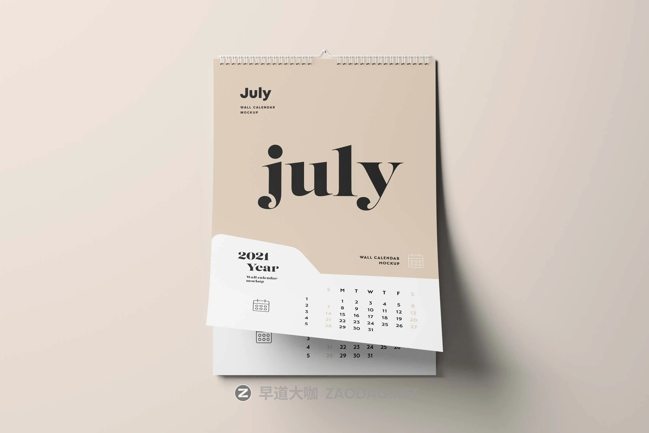 高品质2021新年台历日历挂历设计VI样机展示模型 Wall Calendar Mockup V1插图5 高品质2021新年台历日历挂历设计VI样机展示模型 Wall Calendar Mockup V1插图5