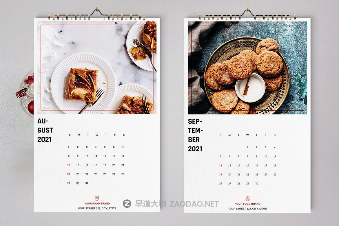 2021新年食物美食主题挂历日历设计INDD模板素材 Food Wall Calendar Template 2021插图6 2021新年食物美食主题挂历日历设计INDD模板素材 Food Wall Calendar Template 2021插图6