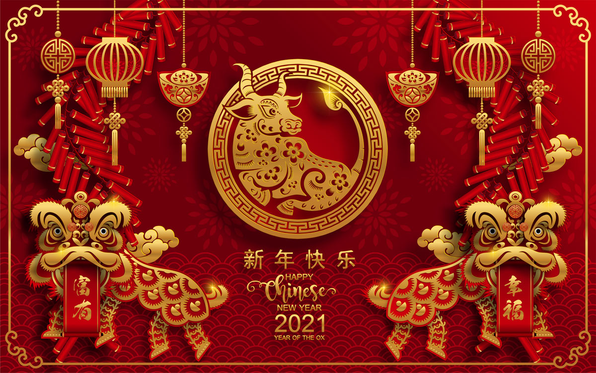 30款中國新年農曆牛年紅包賀卡海報設計ai矢量素材 2021 chinese