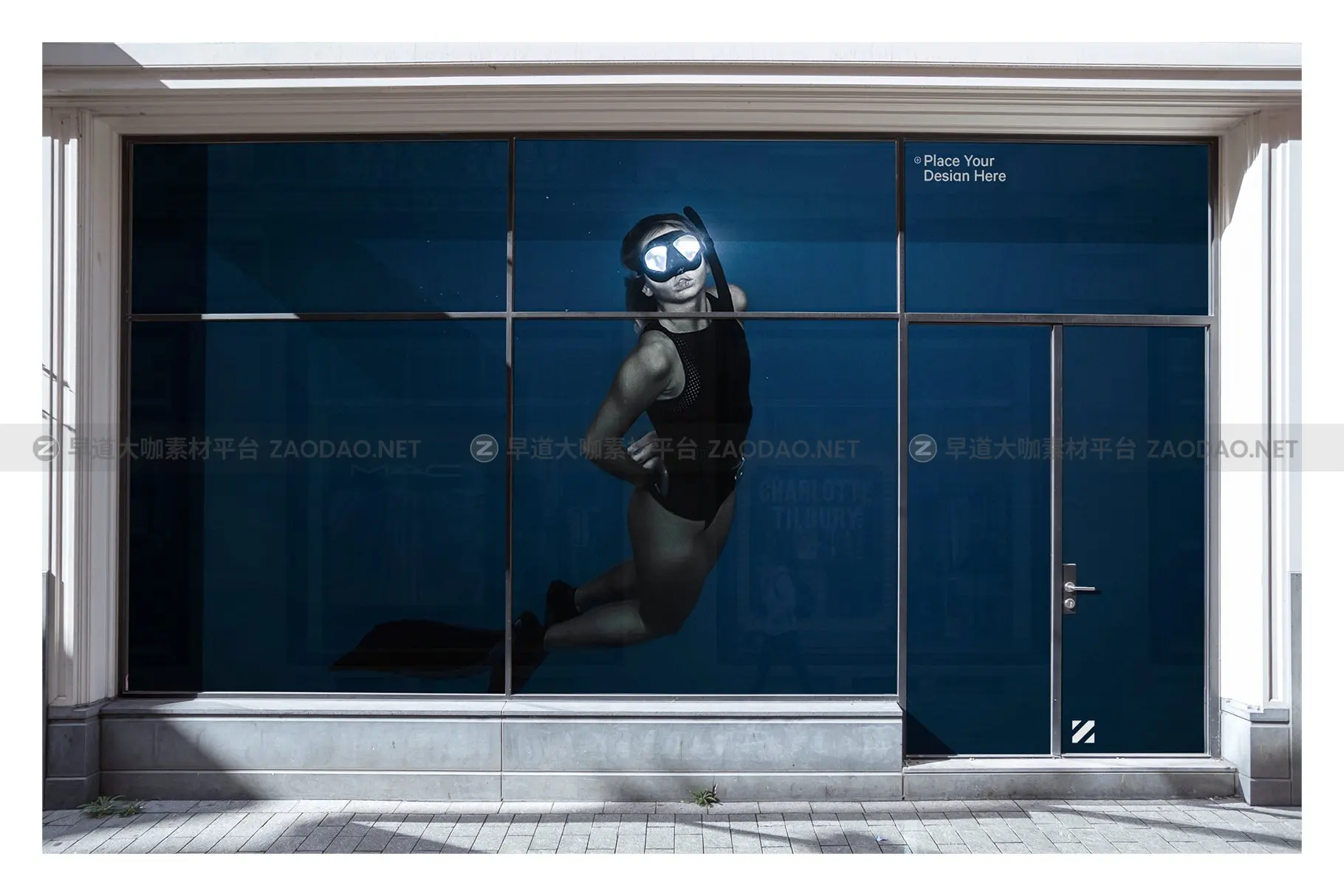 城市店面玻璃贴纸海报广告设计展示贴图样机 City Retail Shop Facade Mockup插图6