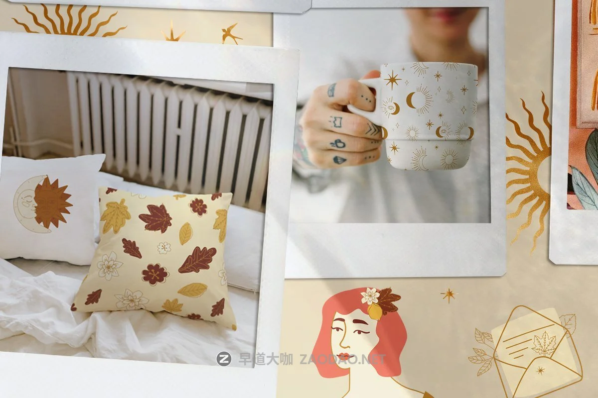 抽象几何天体花朵叶子水果装饰图案矢量设计素材 Celestial Fall Abstract Set插图8 抽象几何天体花朵叶子水果装饰图案矢量设计素材 Celestial Fall Abstract Set插图8