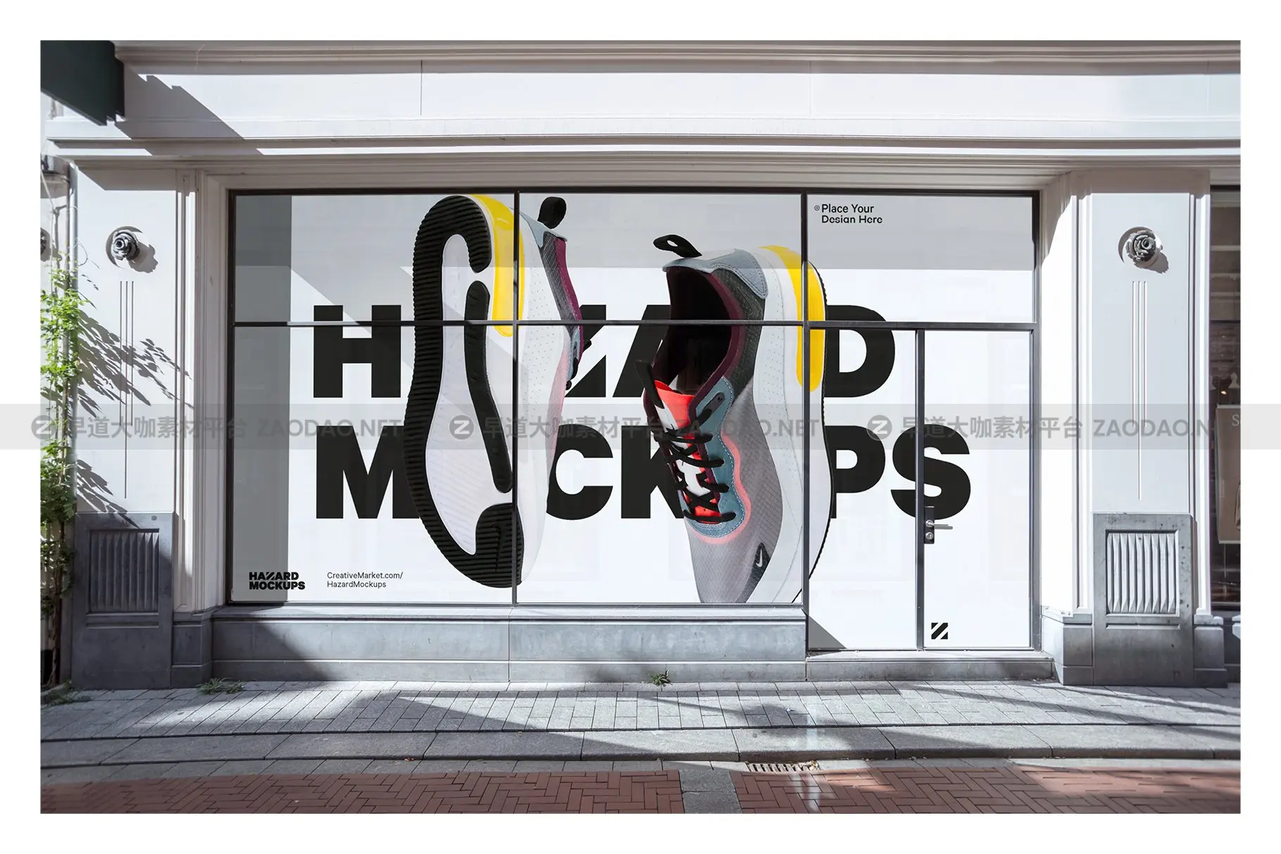 城市店面玻璃贴纸海报广告设计展示贴图样机 City Retail Shop Facade Mockup插图7