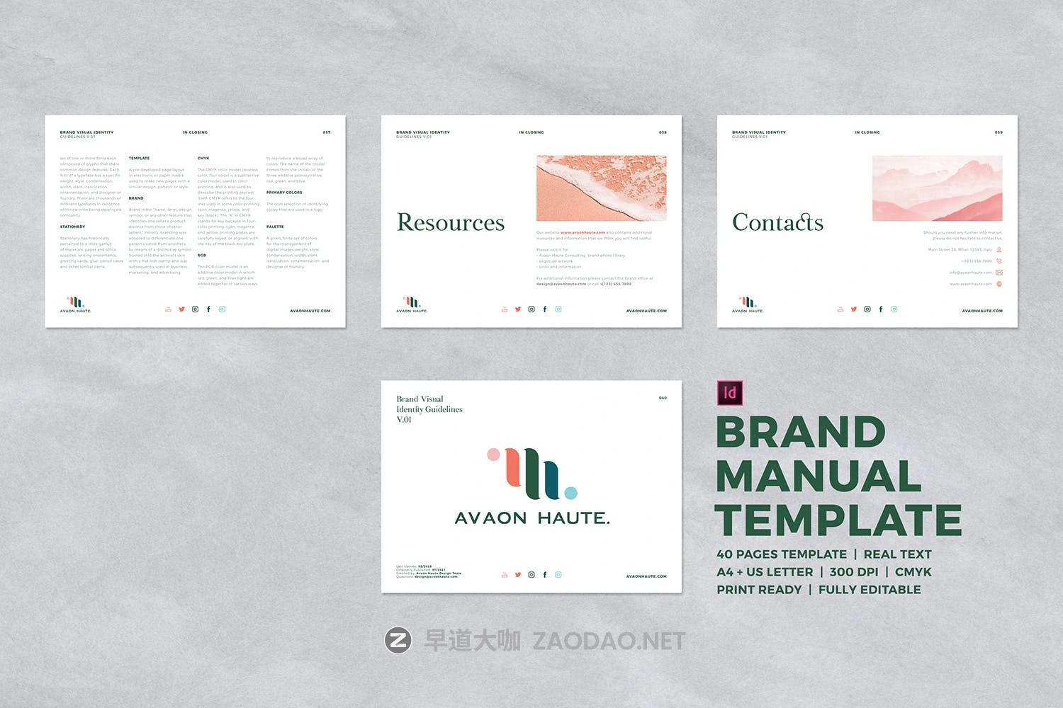 极简品牌VI规范手册设计INDD模板素材 Brand Visual Identity Guidelines插图8 极简品牌VI规范手册设计INDD模板素材 Brand Visual Identity Guidelines插图8