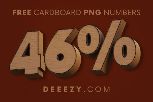 创意瓦楞纸板效果数字符号PNG透明图片设计素材 Cardboard – 3D Numbers