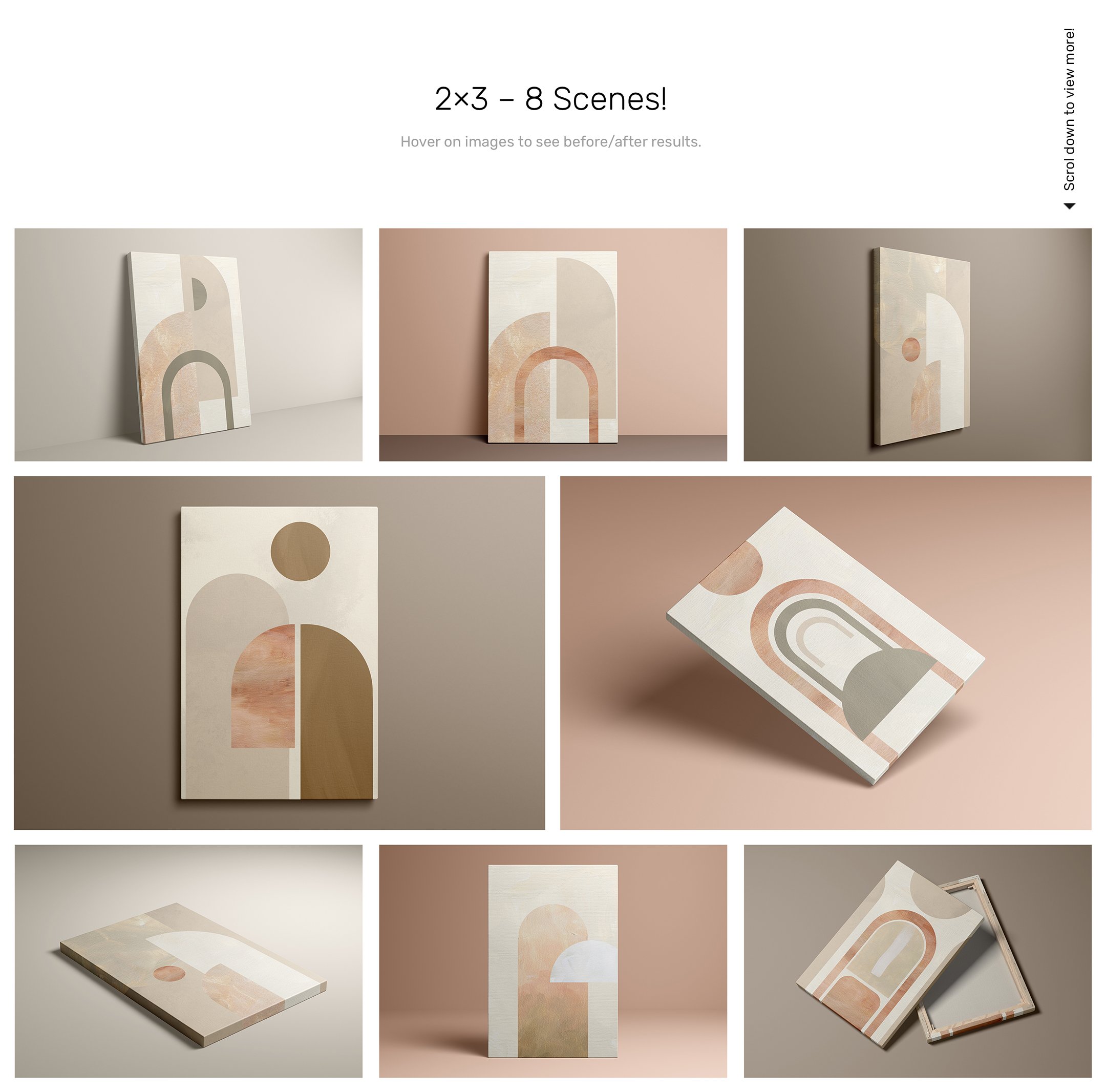 57款绘画艺术品画布相框展示样机PSD模板素材 Canvas Mockups – Studio Scenes插图4