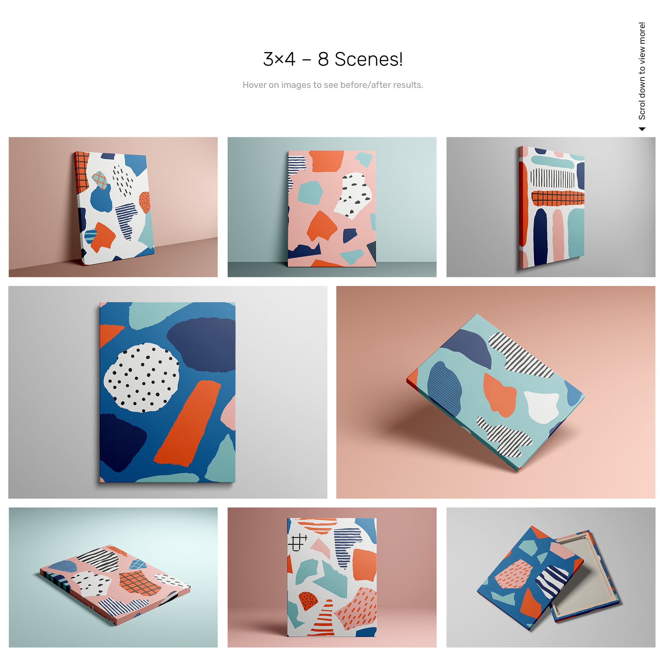 57款绘画艺术品画布相框展示样机PSD模板素材 Canvas Mockups – Studio Scenes插图6