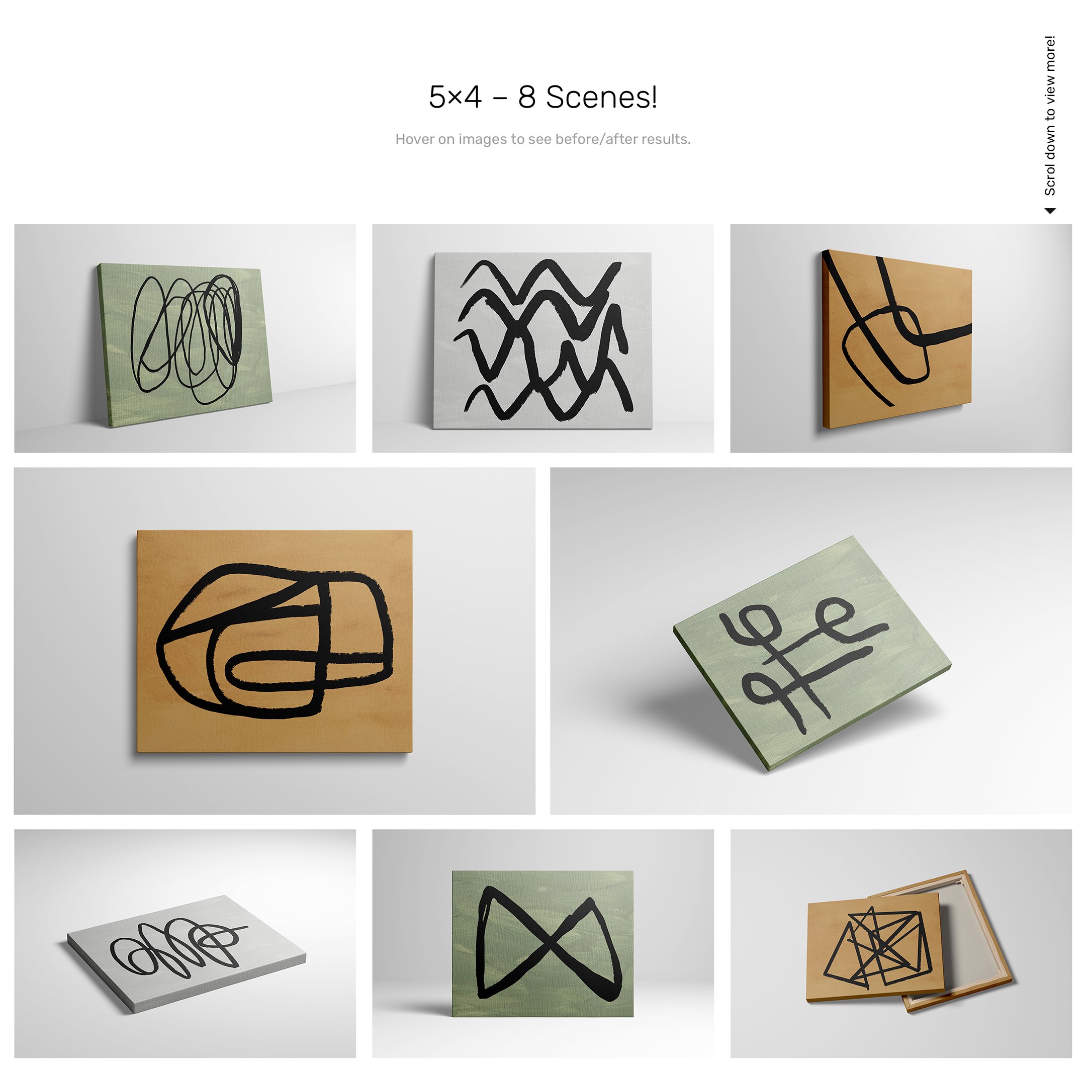 57款绘画艺术品画布相框展示样机PSD模板素材 Canvas Mockups – Studio Scenes插图7
