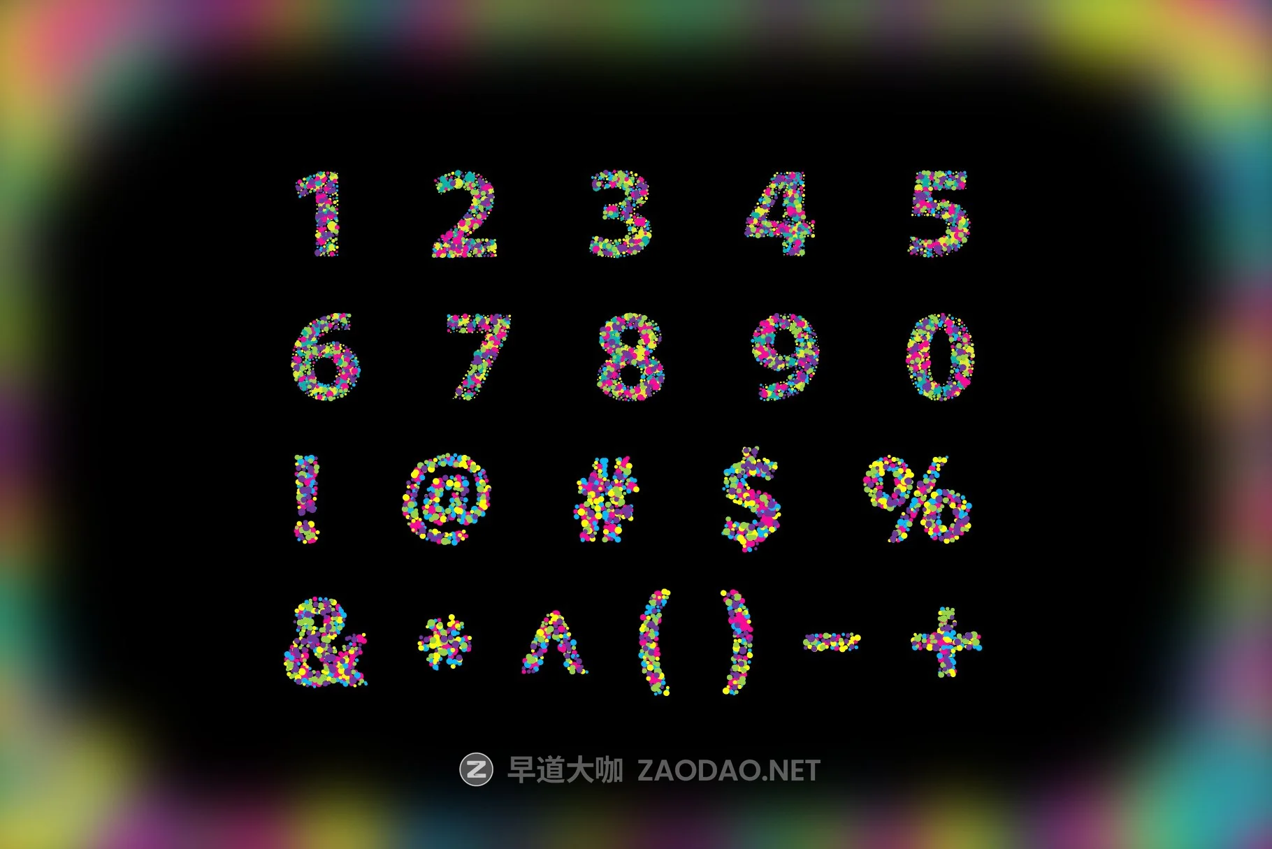 炫彩虹彩英文字母数字符号AI矢量设计素材 Colorblind OTF Colorful Font插图3 炫彩虹彩英文字母数字符号AI矢量设计素材 Colorblind OTF Colorful Font插图3