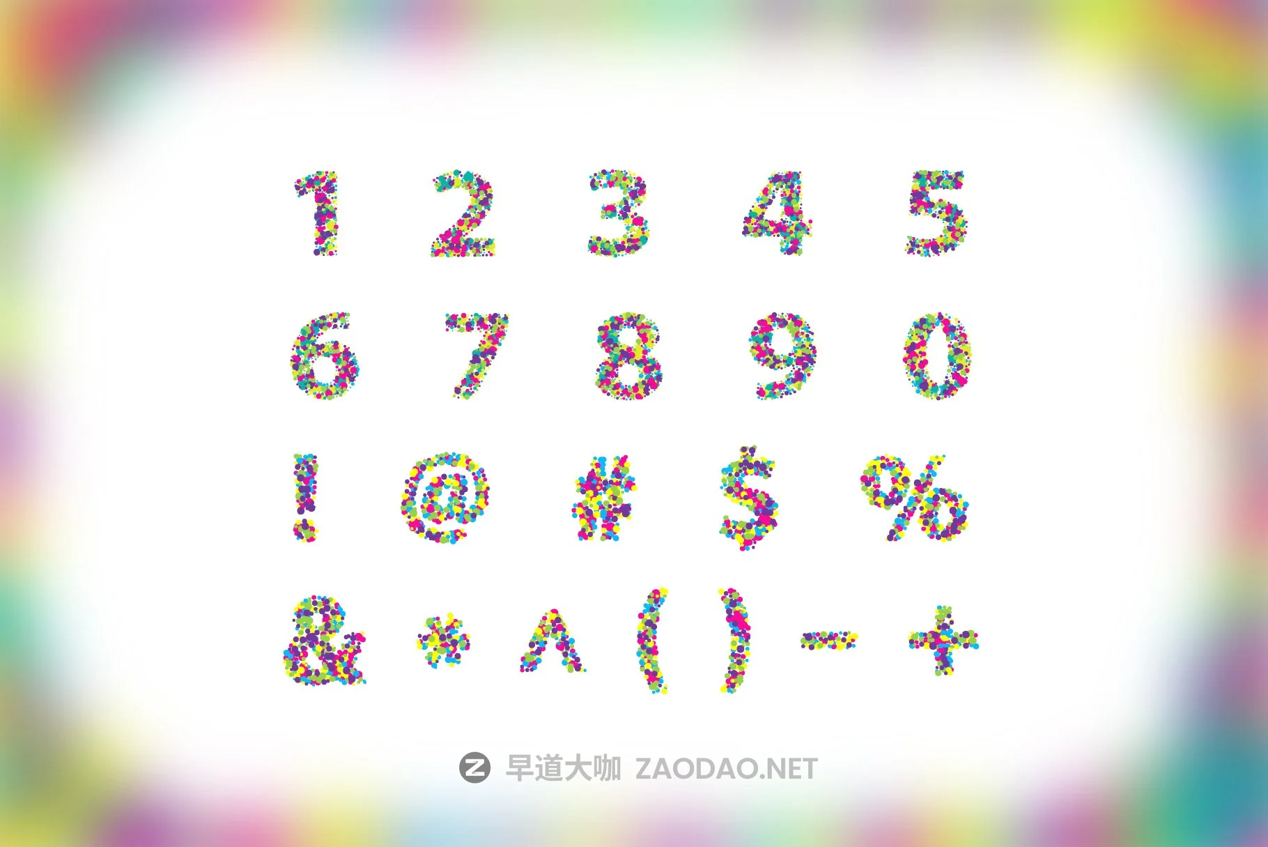 炫彩虹彩英文字母数字符号AI矢量设计素材 Colorblind OTF Colorful Font插图7 炫彩虹彩英文字母数字符号AI矢量设计素材 Colorblind OTF Colorful Font插图7