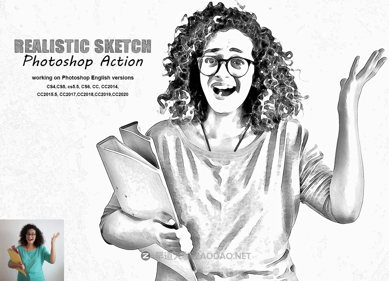 逼真铅笔画素描照片处理特效PS动作模板 Realistic Sketch Photoshop Action插图 逼真铅笔画素描照片处理特效PS动作模板 Realistic Sketch Photoshop Action插图