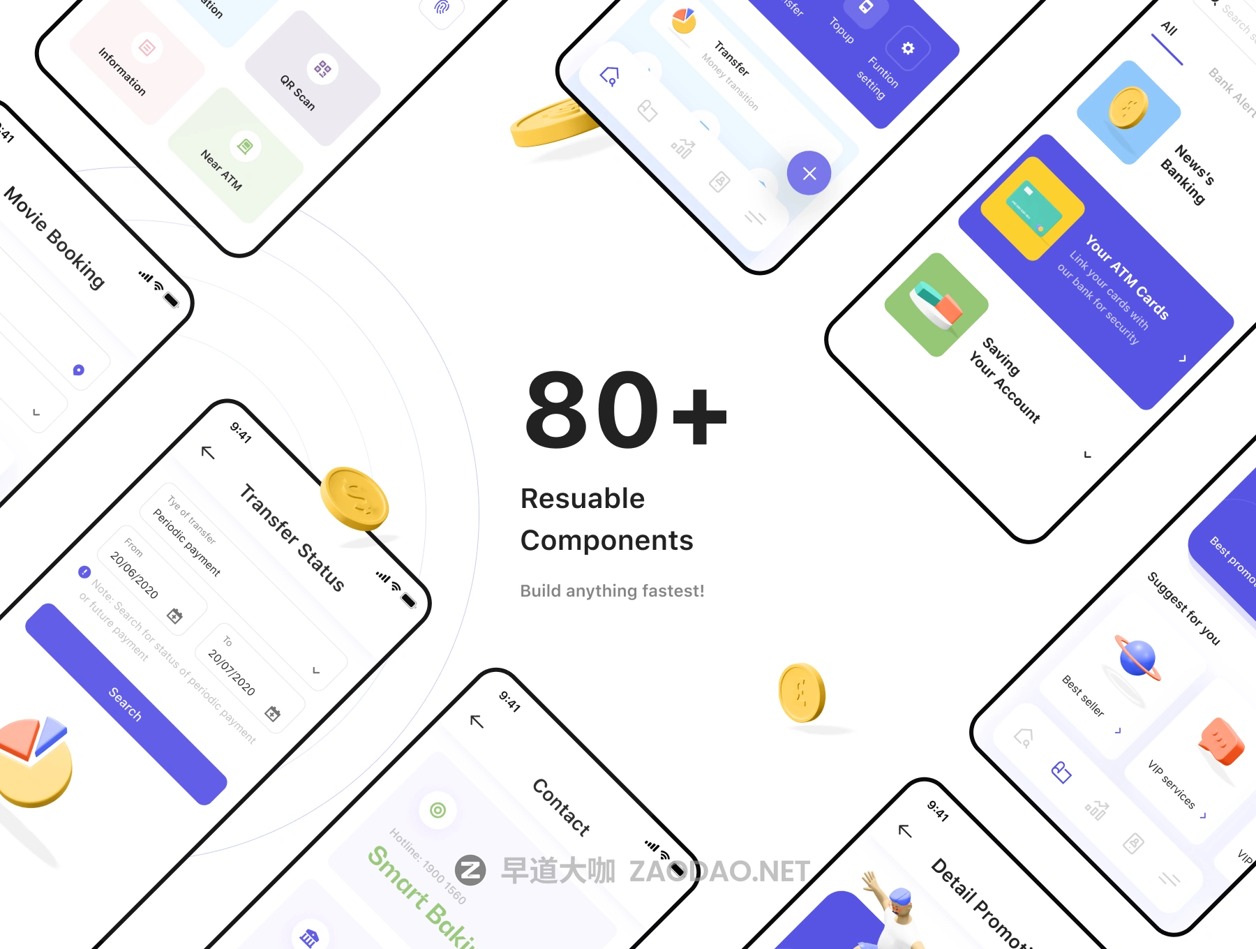 精美手机银行财务管理APP界面设计UI套件 Tmrw.Bank – Smart Banking UI Kit插图3 精美手机银行财务管理APP界面设计UI套件 Tmrw.Bank – Smart Banking UI Kit插图3