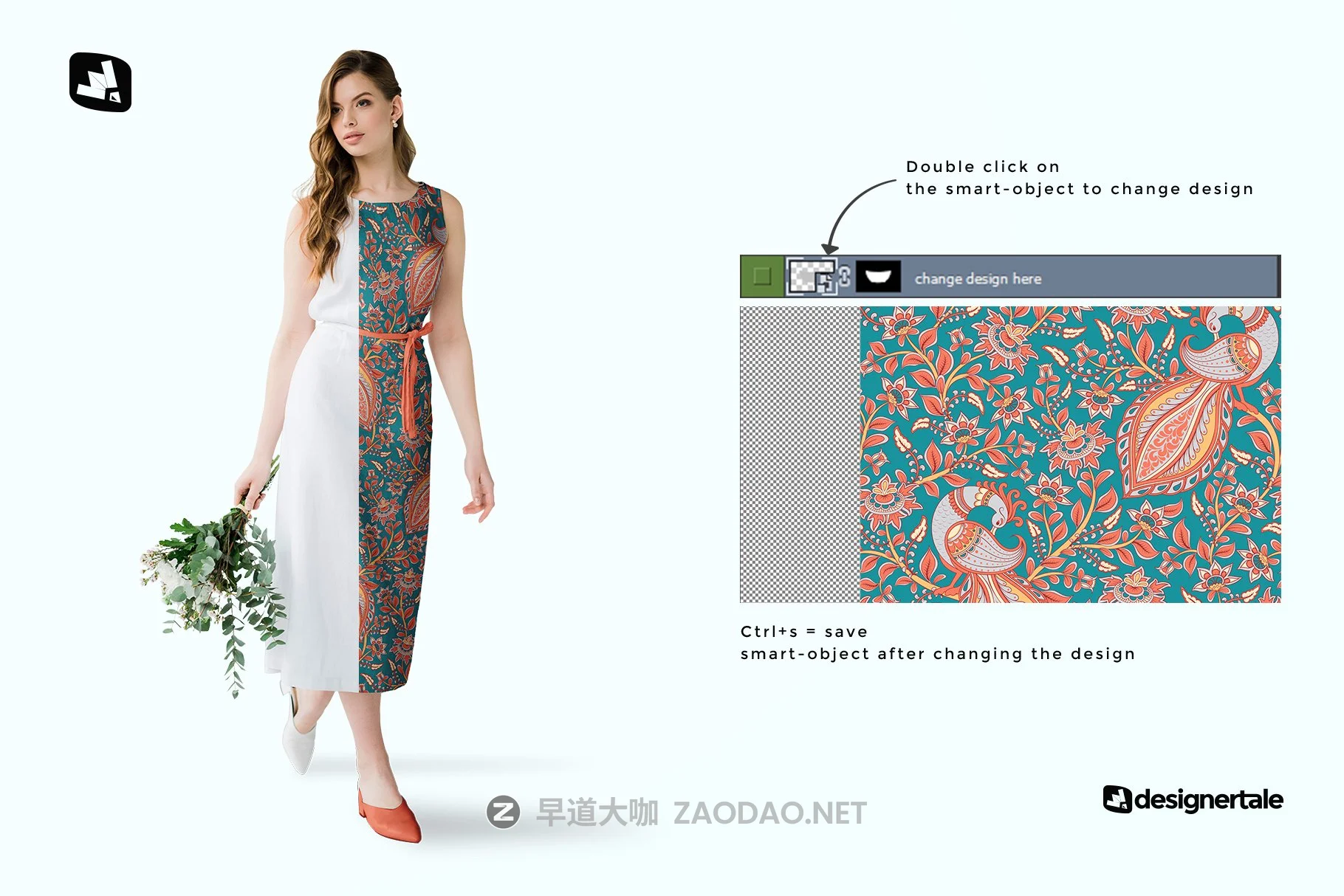 夏季女式棉质连衣裙印花图案设计展示样机模板 Female Cotton Summer Dress Mockup插图1 夏季女式棉质连衣裙印花图案设计展示样机模板 Female Cotton Summer Dress Mockup插图1