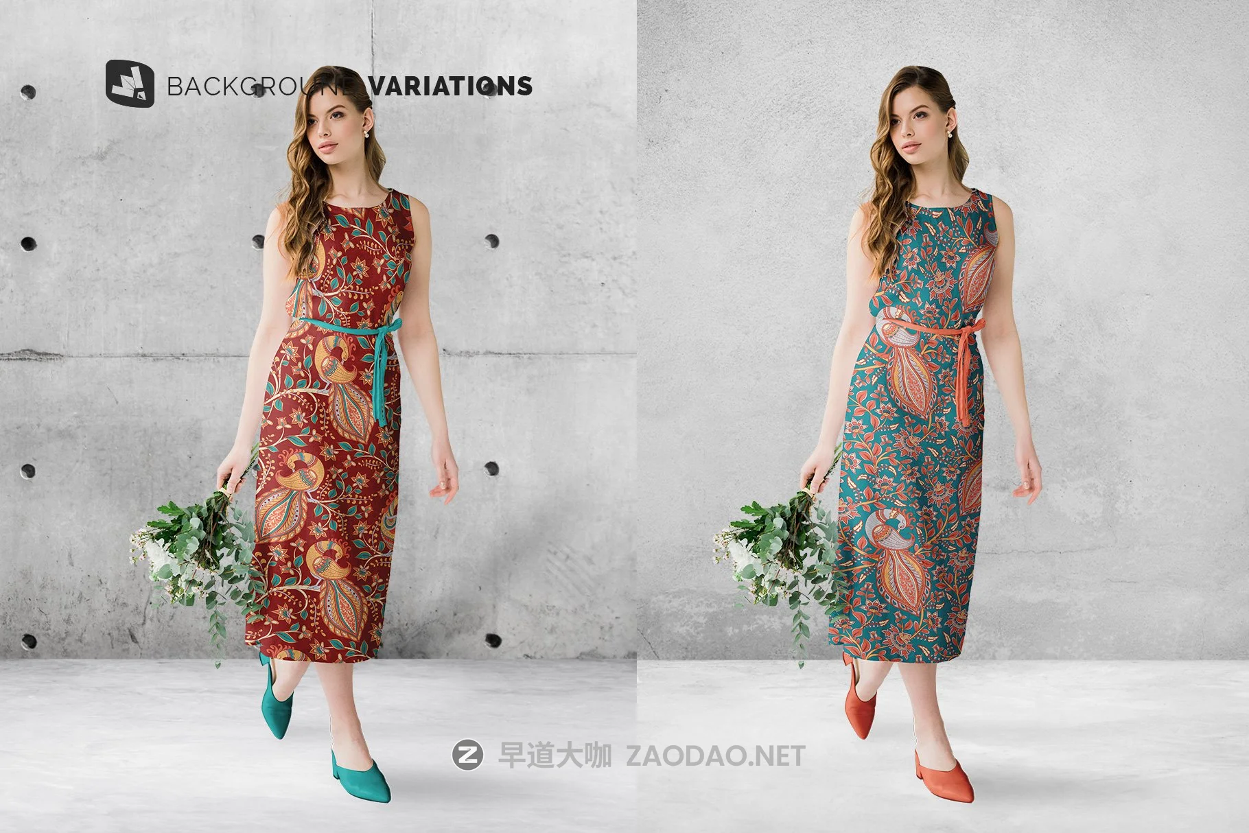 夏季女式棉质连衣裙印花图案设计展示样机模板 Female Cotton Summer Dress Mockup插图4 夏季女式棉质连衣裙印花图案设计展示样机模板 Female Cotton Summer Dress Mockup插图4