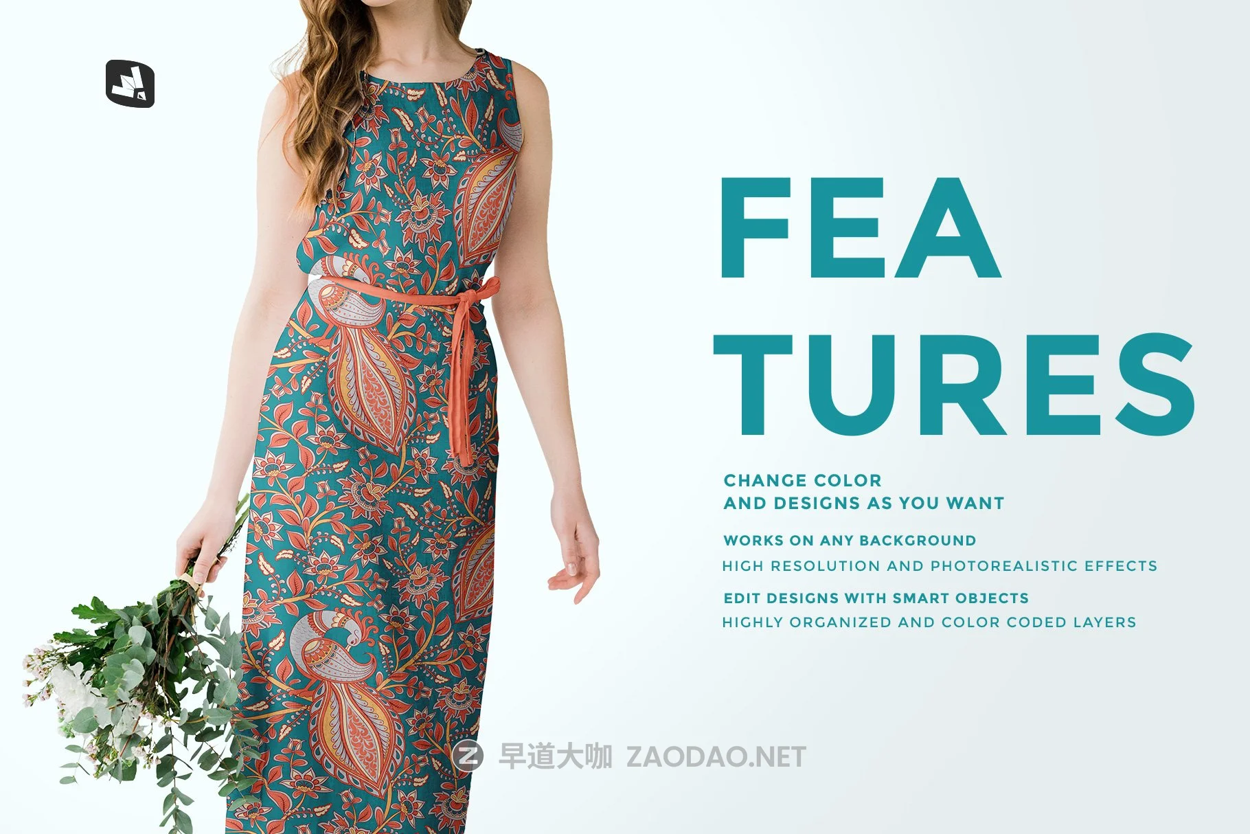 夏季女式棉质连衣裙印花图案设计展示样机模板 Female Cotton Summer Dress Mockup插图6 夏季女式棉质连衣裙印花图案设计展示样机模板 Female Cotton Summer Dress Mockup插图6