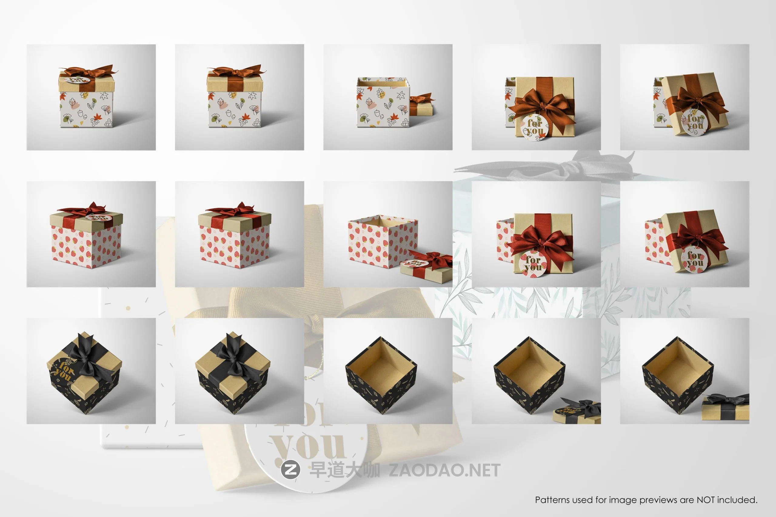 高质量礼品包装纸盒设计展示贴图样机模板 Gift Box Mockup 6K插图2 高质量礼品包装纸盒设计展示贴图样机模板 Gift Box Mockup 6K插图2
