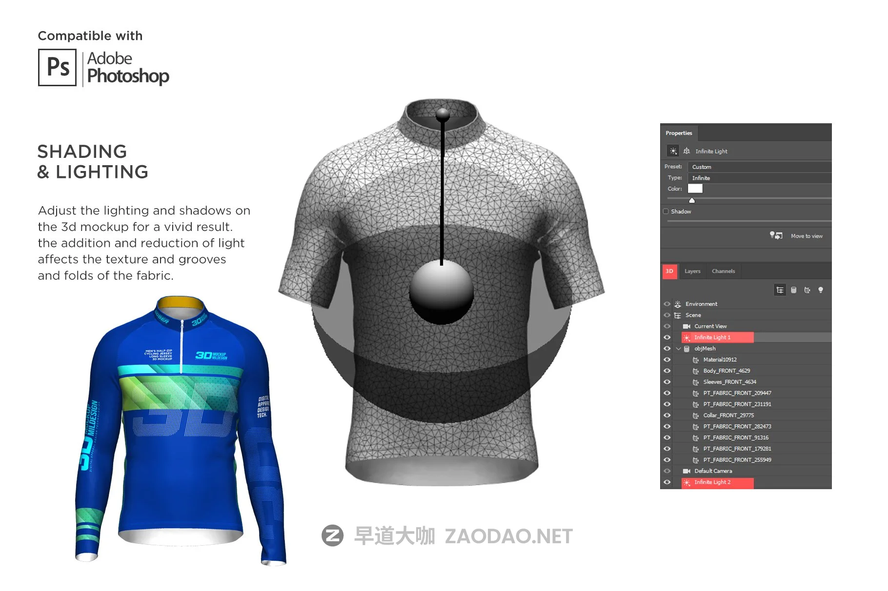 3D男士骑行服装印花图案设计展示贴图样机 3D Mens Cycling Jersey Half-zip LS插图4 3D男士骑行服装印花图案设计展示贴图样机 3D Mens Cycling Jersey Half-zip LS插图4