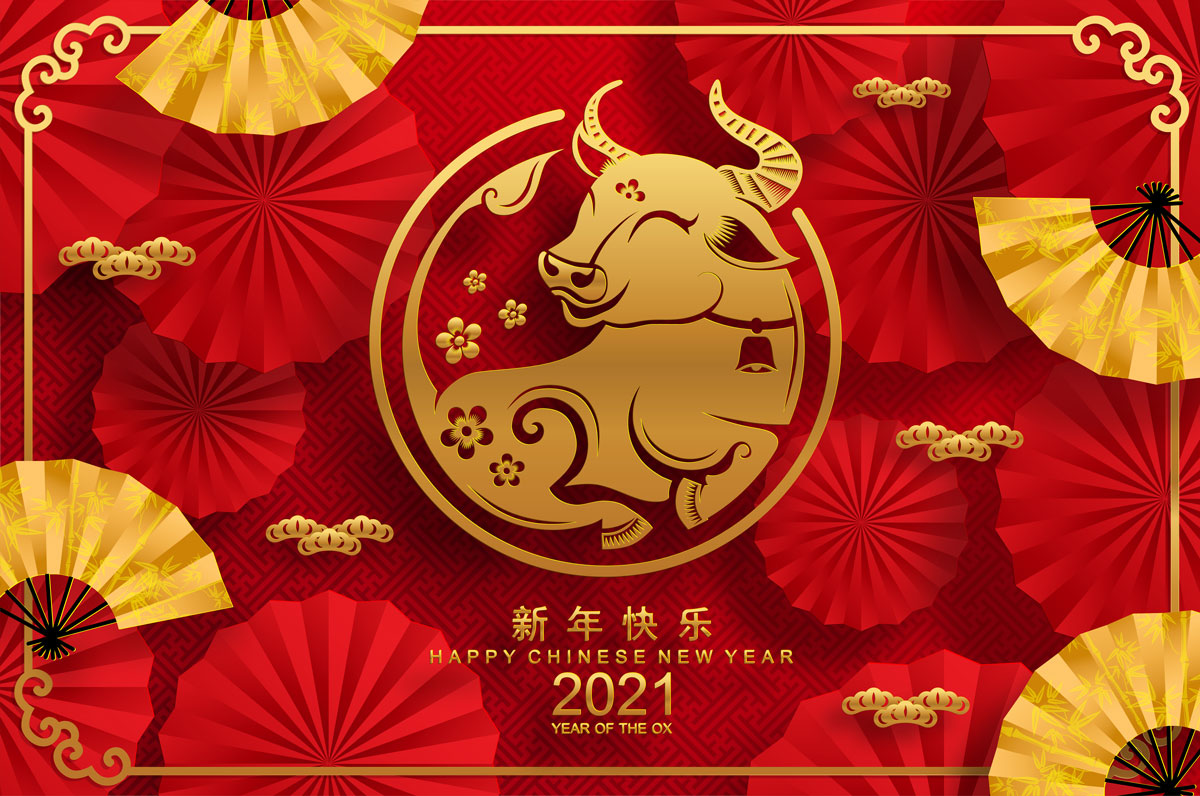 2021中国农历新年牛年节日海报贺卡红包封面设计ai矢量素材2021