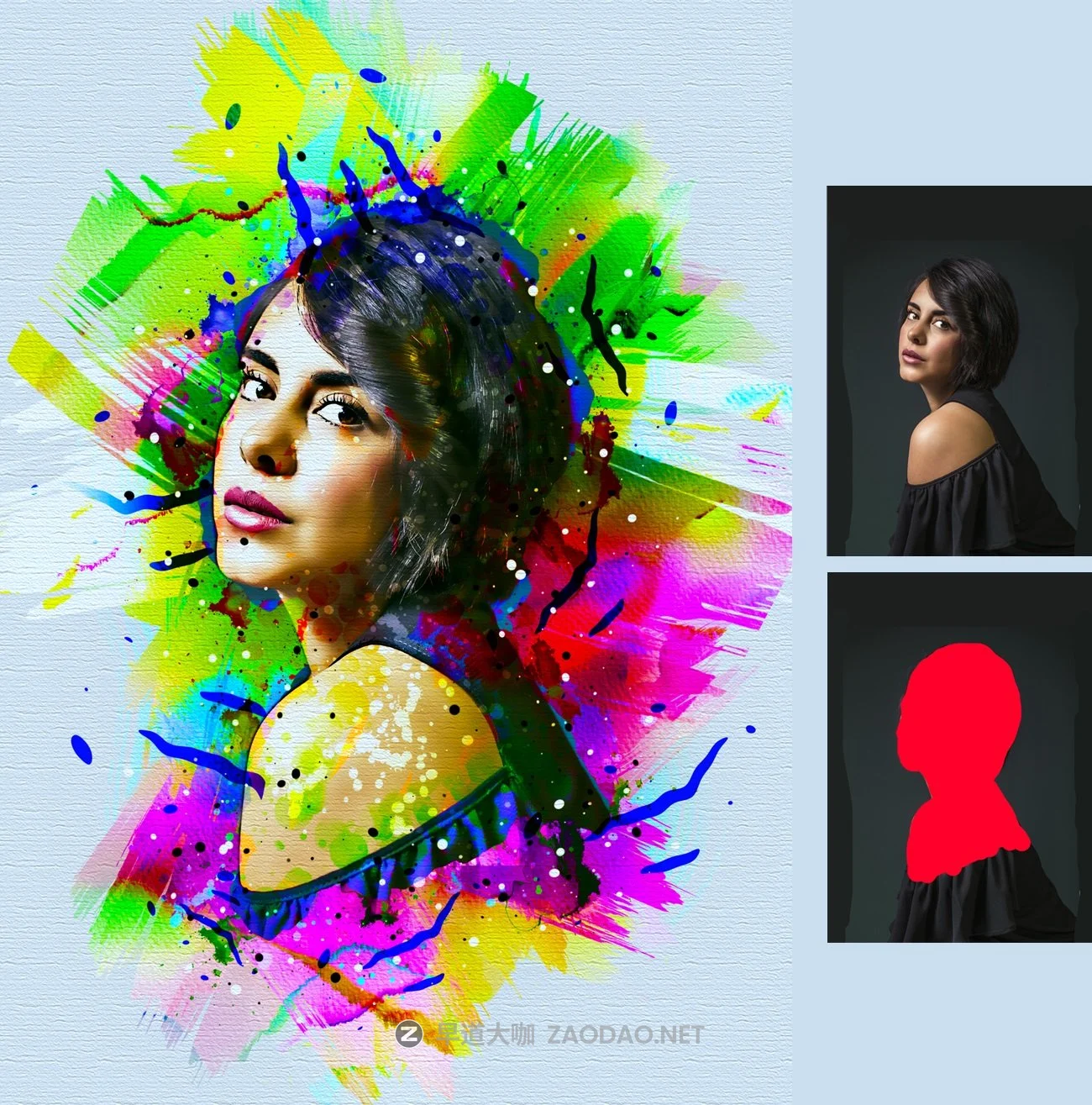 时尚潮流手绘水彩画效果照片处理特效PS动作模板素材 Paint Photoshop Action插图1 时尚潮流手绘水彩画效果照片处理特效PS动作模板素材 Paint Photoshop Action插图1