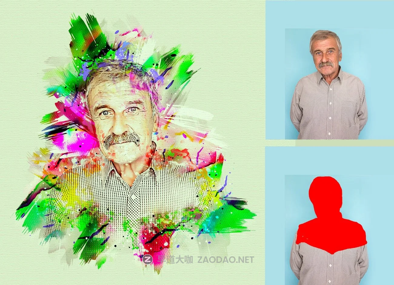 时尚潮流手绘水彩画效果照片处理特效PS动作模板素材 Paint Photoshop Action插图3 时尚潮流手绘水彩画效果照片处理特效PS动作模板素材 Paint Photoshop Action插图3