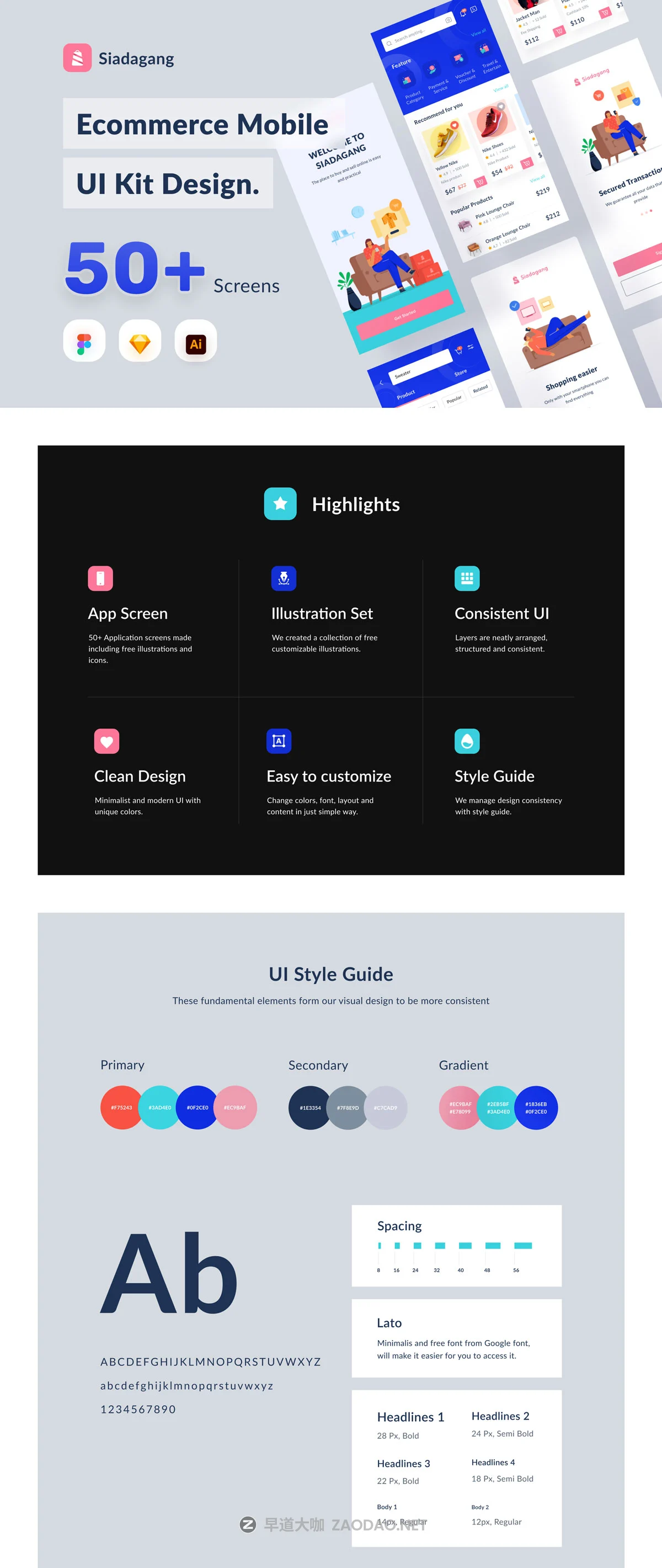 现代时尚电子商城购物APP应用程序界面设计UI套件 Siadagang Ecommerce UI kit插图 现代时尚电子商城购物APP应用程序界面设计UI套件 Siadagang Ecommerce UI kit插图