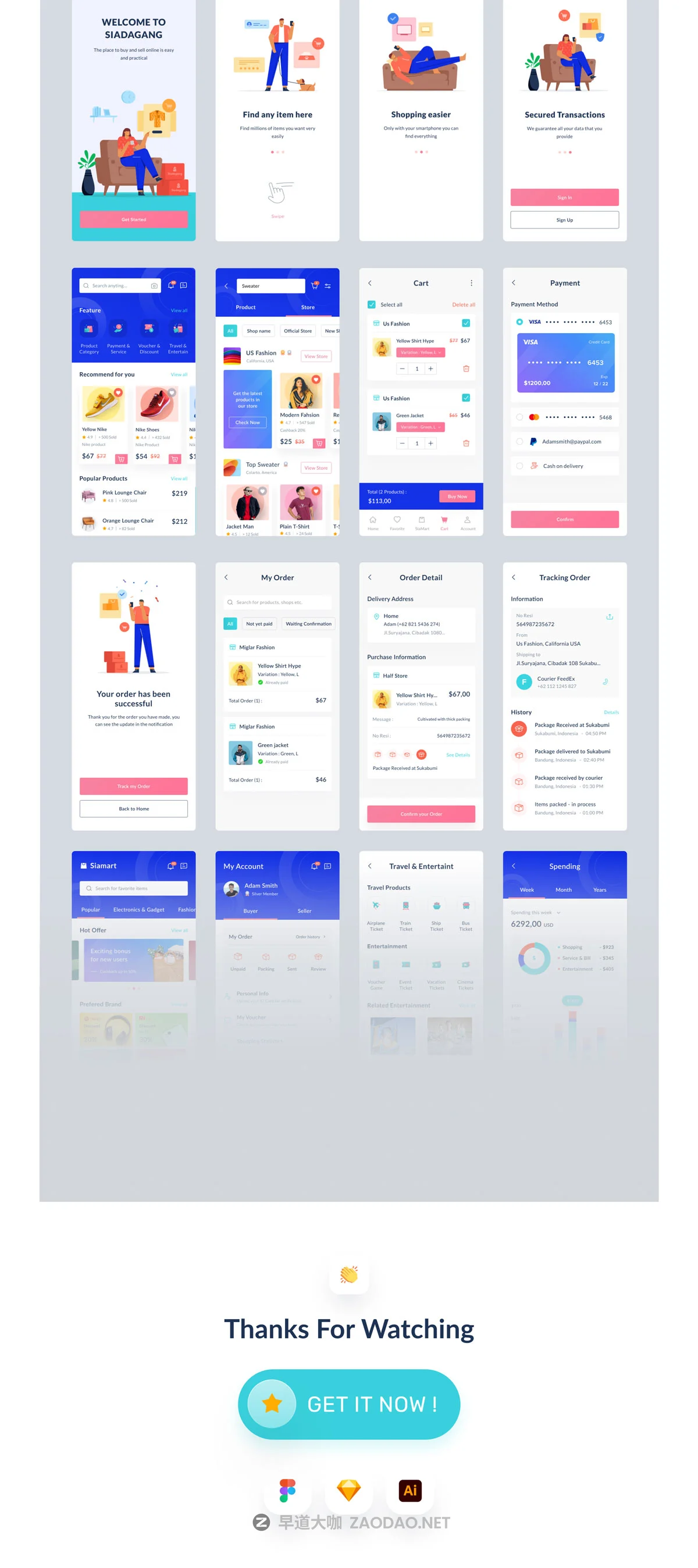现代时尚电子商城购物APP应用程序界面设计UI套件 Siadagang Ecommerce UI kit插图1 现代时尚电子商城购物APP应用程序界面设计UI套件 Siadagang Ecommerce UI kit插图1