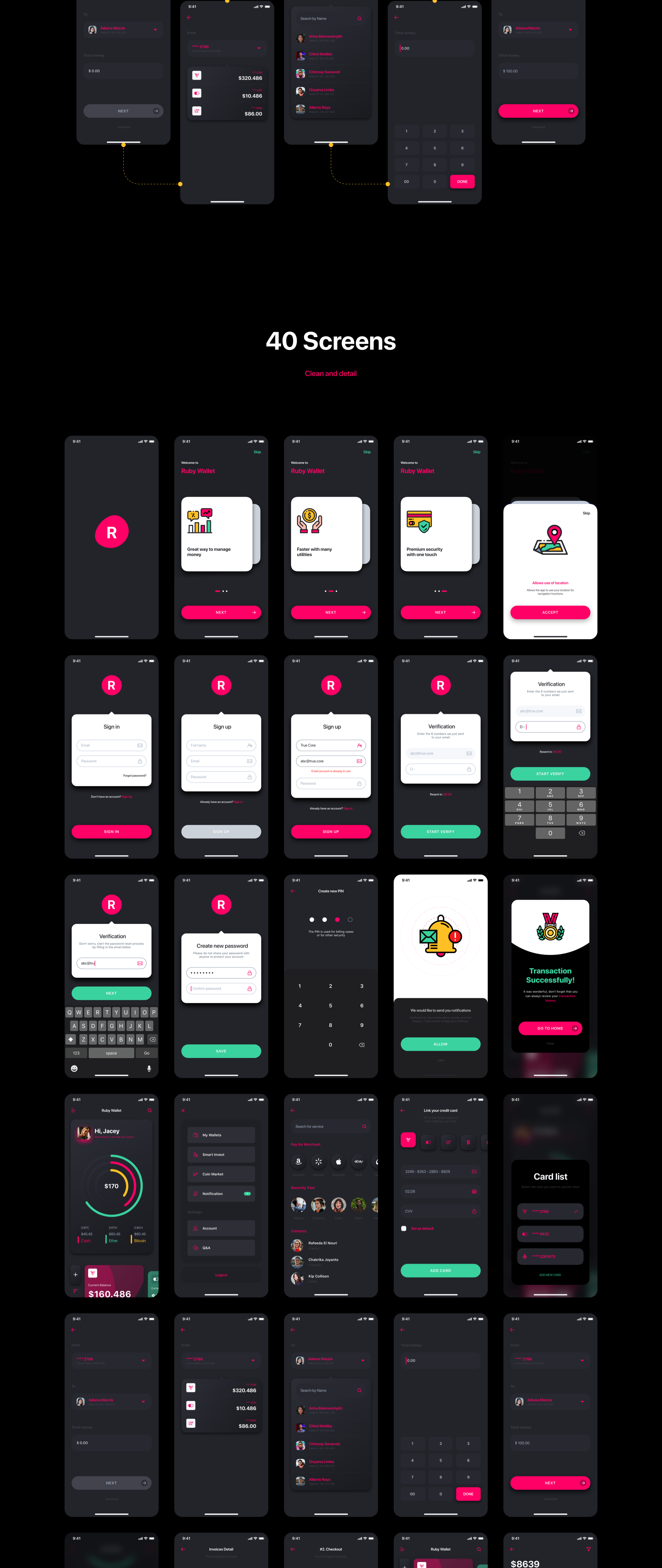 金融加密货币电子钱包软件APP界面设计UI套件 Ruby – Banking App UI Kit插图1