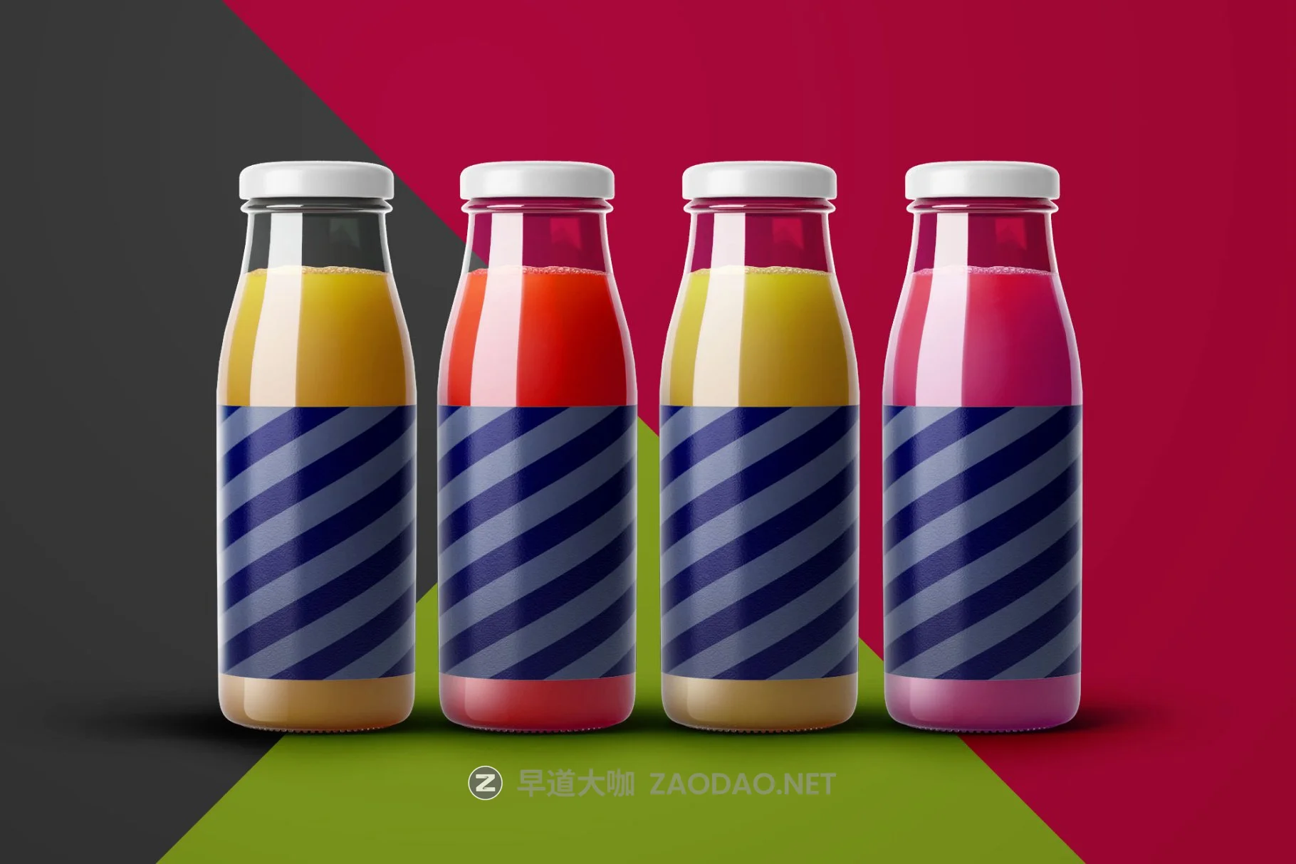 时尚透明果汁饮料玻璃瓶标签设计展示样机合集 Juice Bottle Mockup Set插图8 时尚透明果汁饮料玻璃瓶标签设计展示样机合集 Juice Bottle Mockup Set插图8