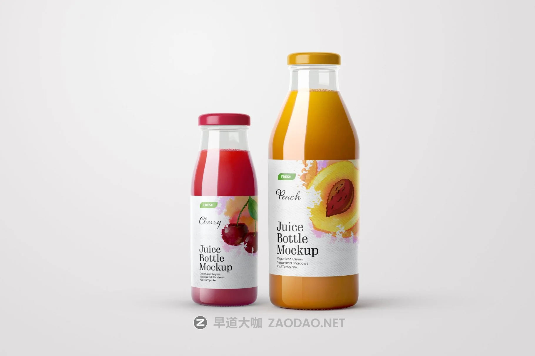 时尚透明果汁饮料玻璃瓶标签设计展示样机合集 Juice Bottle Mockup Set插图10 时尚透明果汁饮料玻璃瓶标签设计展示样机合集 Juice Bottle Mockup Set插图10