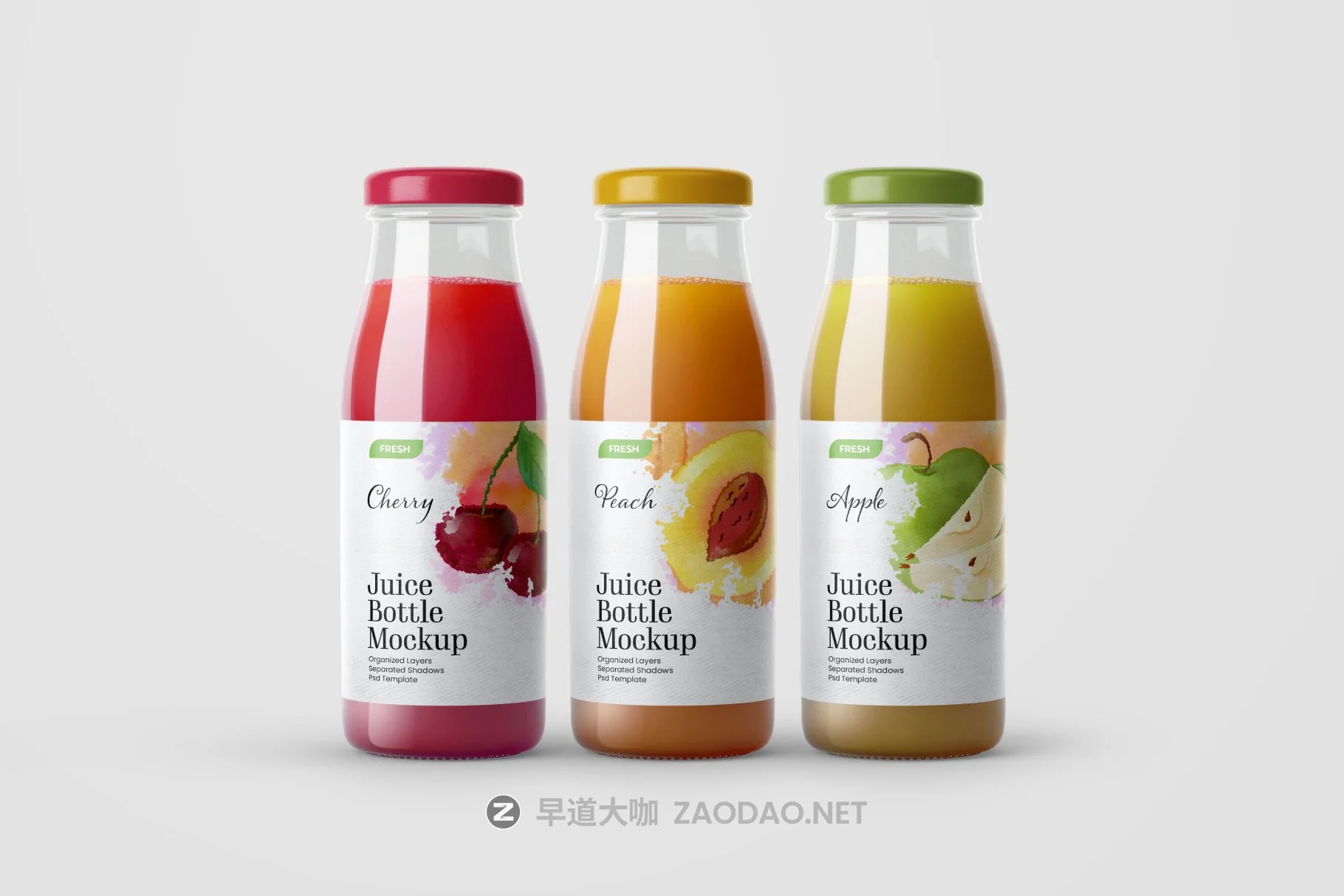 时尚透明果汁饮料玻璃瓶标签设计展示样机合集 Juice Bottle Mockup Set插图11 时尚透明果汁饮料玻璃瓶标签设计展示样机合集 Juice Bottle Mockup Set插图11