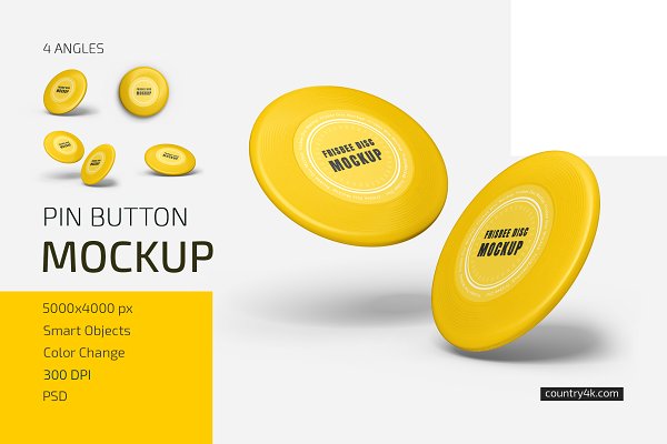 飞盘外观设计展示贴图样机模板合集 Frisbee Disc Mockup Set