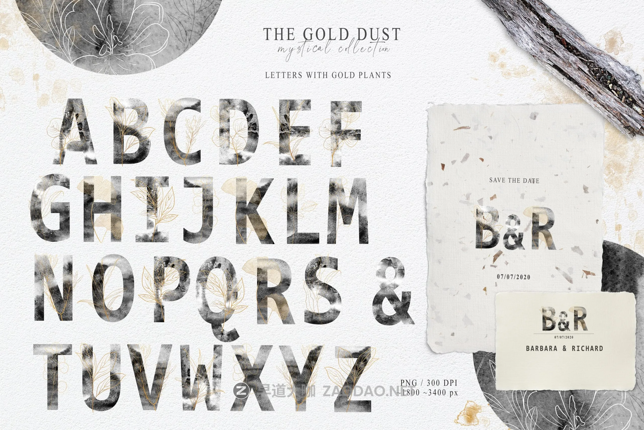 180款优雅水墨水彩金粉金色花卉树木动物线条背景图案图片设计素材 Watercolor The Gold Dust Collection插图8 180款优雅水墨水彩金粉金色花卉树木动物线条背景图案图片设计素材 Watercolor The Gold Dust Collection插图8