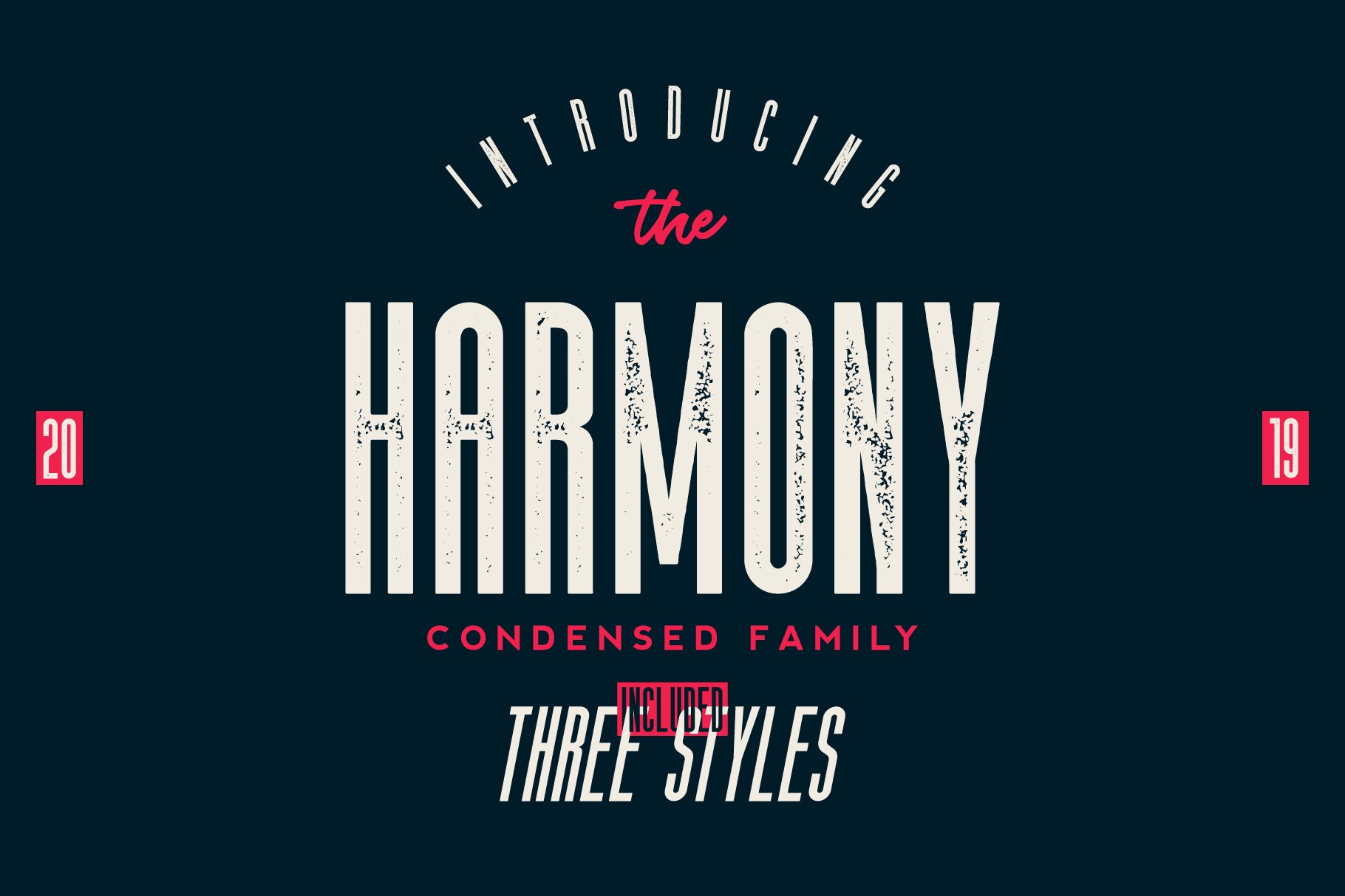时尚简约杂志海报标题Logo无衬线英文字体设计素材 The Harmony – Condensed Font Family插图