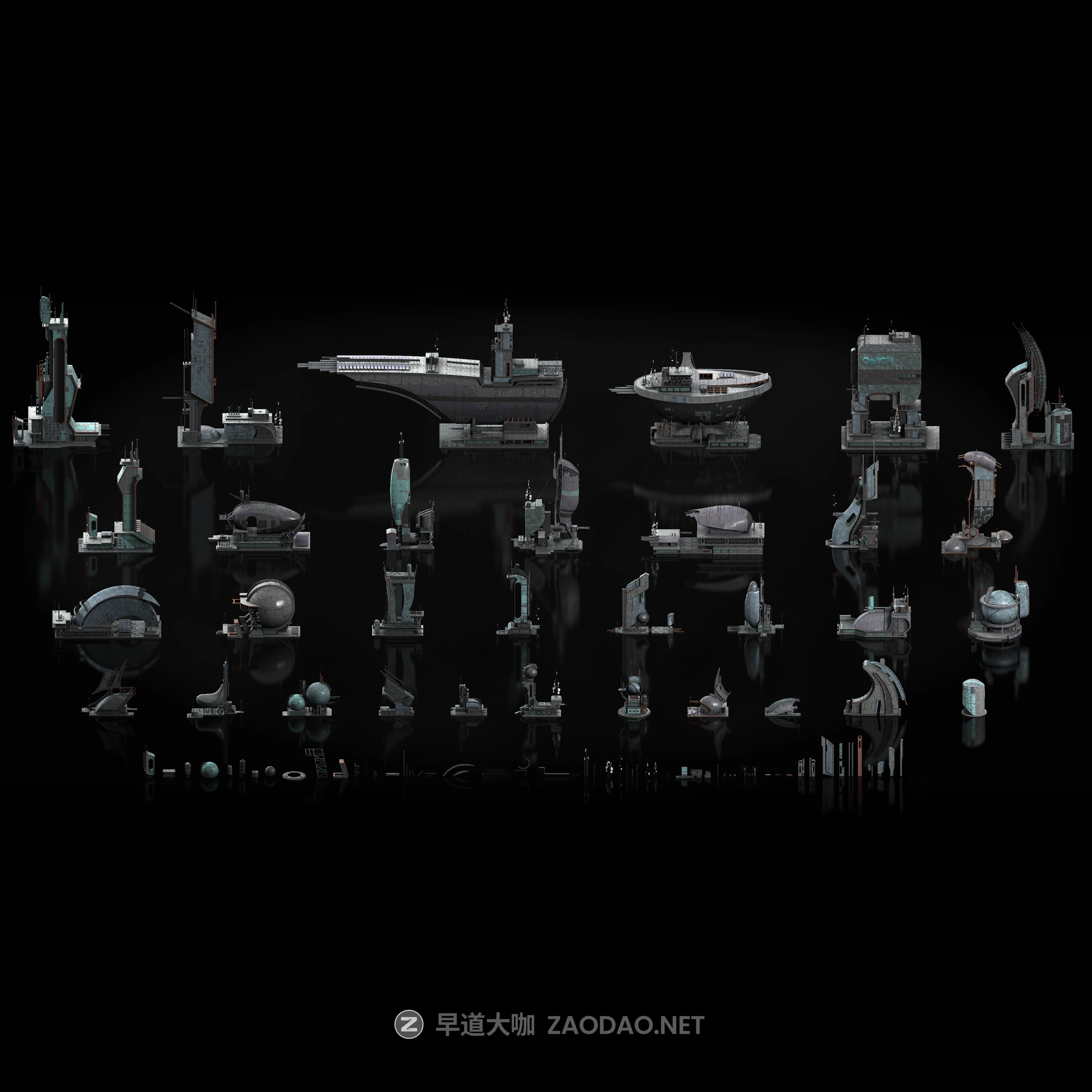 超炫酷未来科幻电影游戏浮动城市建筑3D模型设计素材 Kitbash3D – Heavy Metal插图1 超炫酷未来科幻电影游戏浮动城市建筑3D模型设计素材 Kitbash3D – Heavy Metal插图1