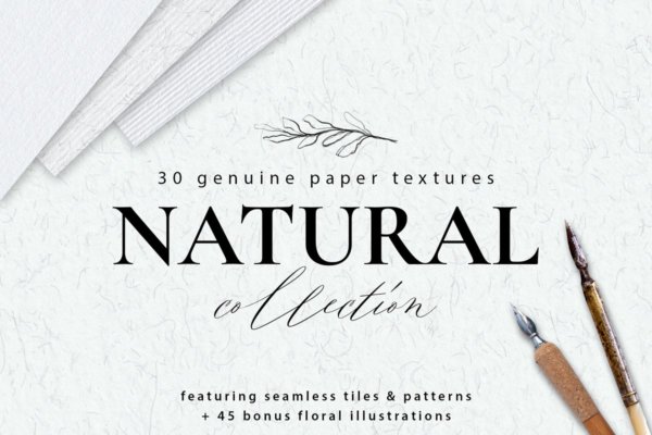 30款复古牛皮纸纸质纹理印刷品设计背景图片素材 Watercolor Paper Texture Collection