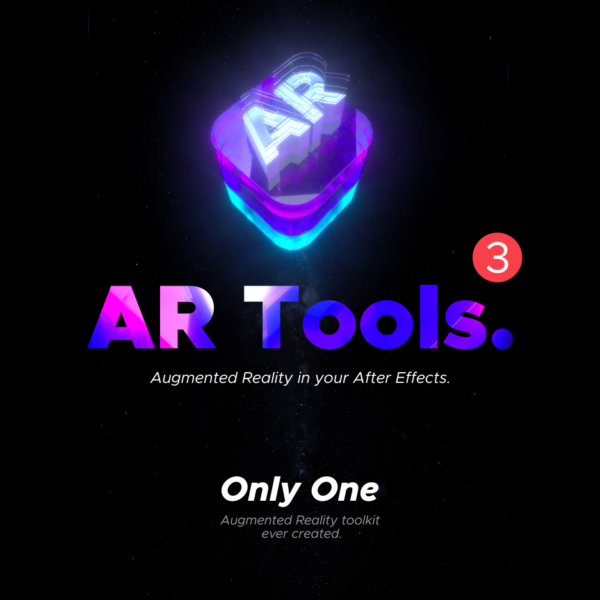 超炫酷赛霓虹AR智能新媒体电商海报标题Logo设计演示AE视频模板素材 AR Tools V3