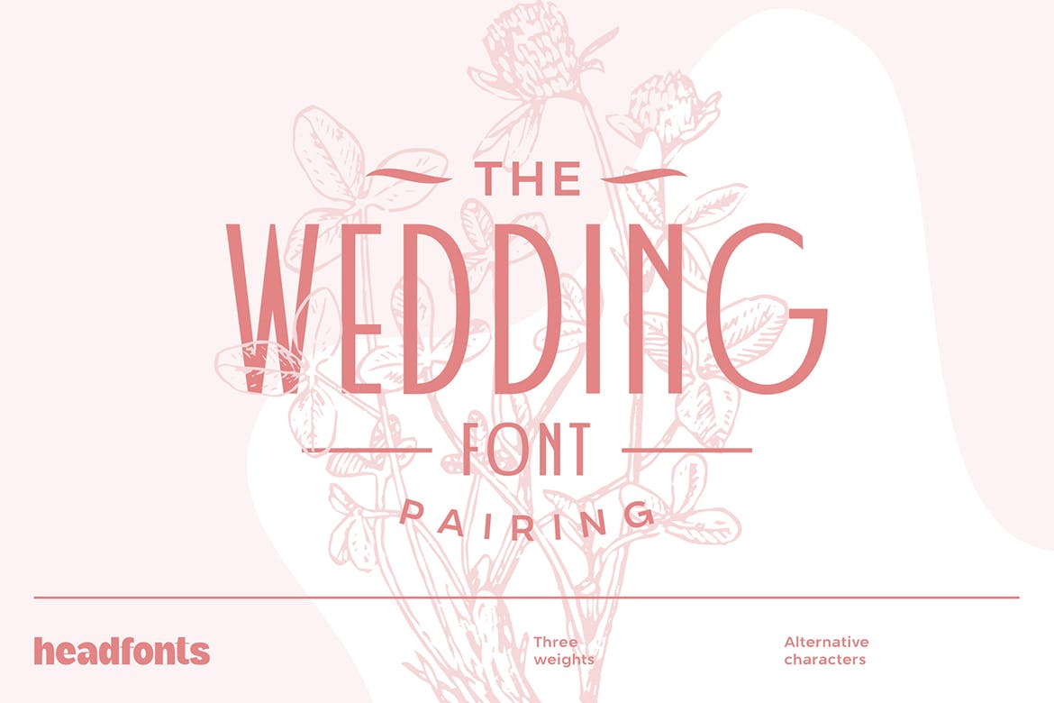 婚禮主題請柬標題logo設計無襯線英文字體素材weddingfontpairing