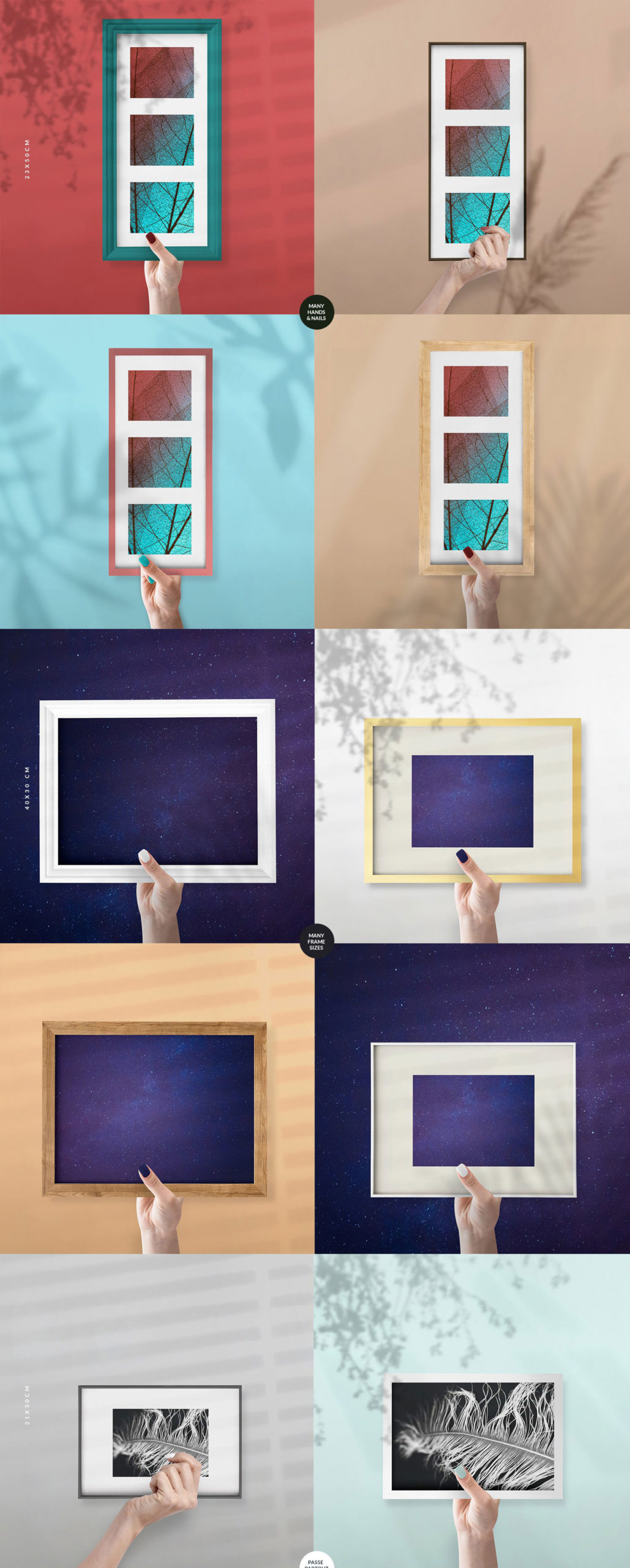 流行海报相片设计展示手持相框镜框PS贴图样机合集 The Frames vol.2 Mockups Set插图3