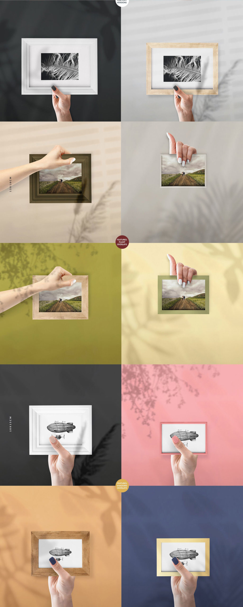 流行海报相片设计展示手持相框镜框PS贴图样机合集 The Frames vol.2 Mockups Set插图4