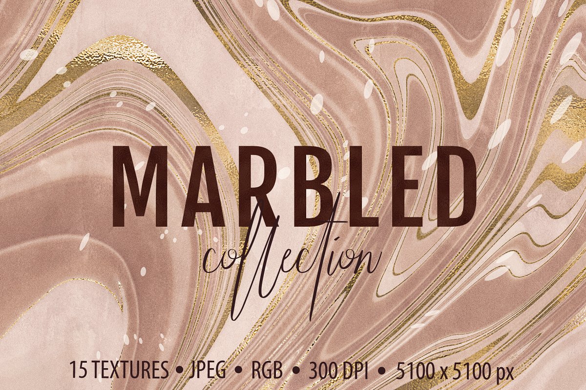 15款抽象复古高清大理石金色箔纸纹理背景图片设计素材合集marbled