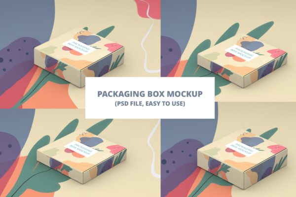 产品快递纸盒设计展示样机模板 Packaging Box Mokcup