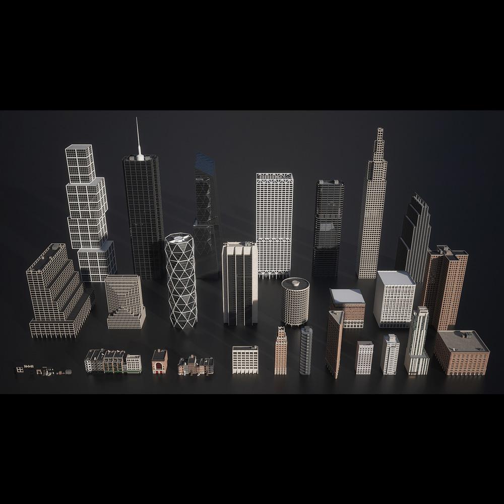 大都市城市摩天高樓建築設計3d模型素材kitbash3d–everycity